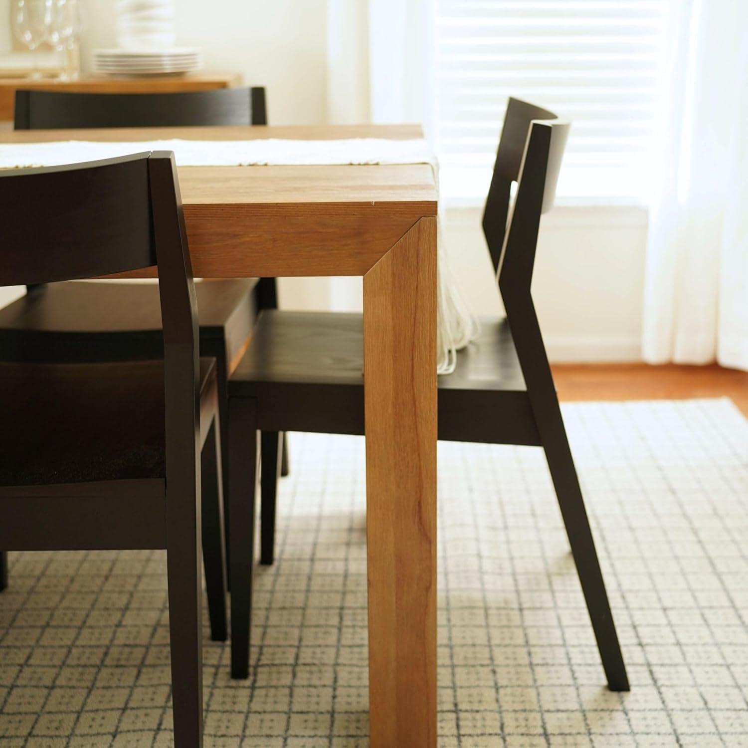 image:imagePlankBeam Modern Dining Chair Set of 2 Wooden Kitchen and Dining Room Chairs Wood Chair for Office Living Room BlackBlack