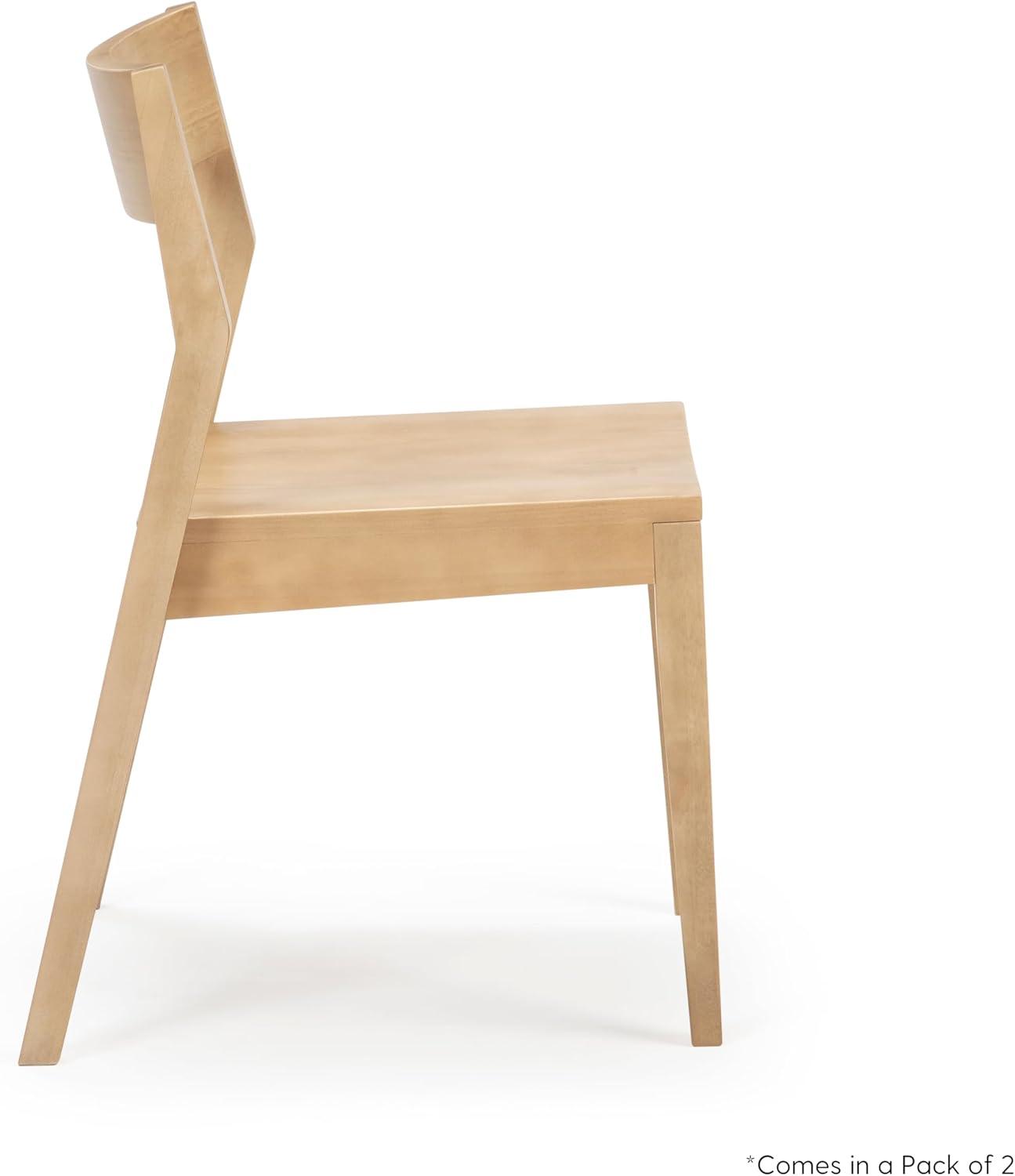 image:imagePlankBeam Modern Dining Chair Set of 2 Wooden Kitchen and Dining Room Chairs Wood Chair for Office Living Room BlackBlonde