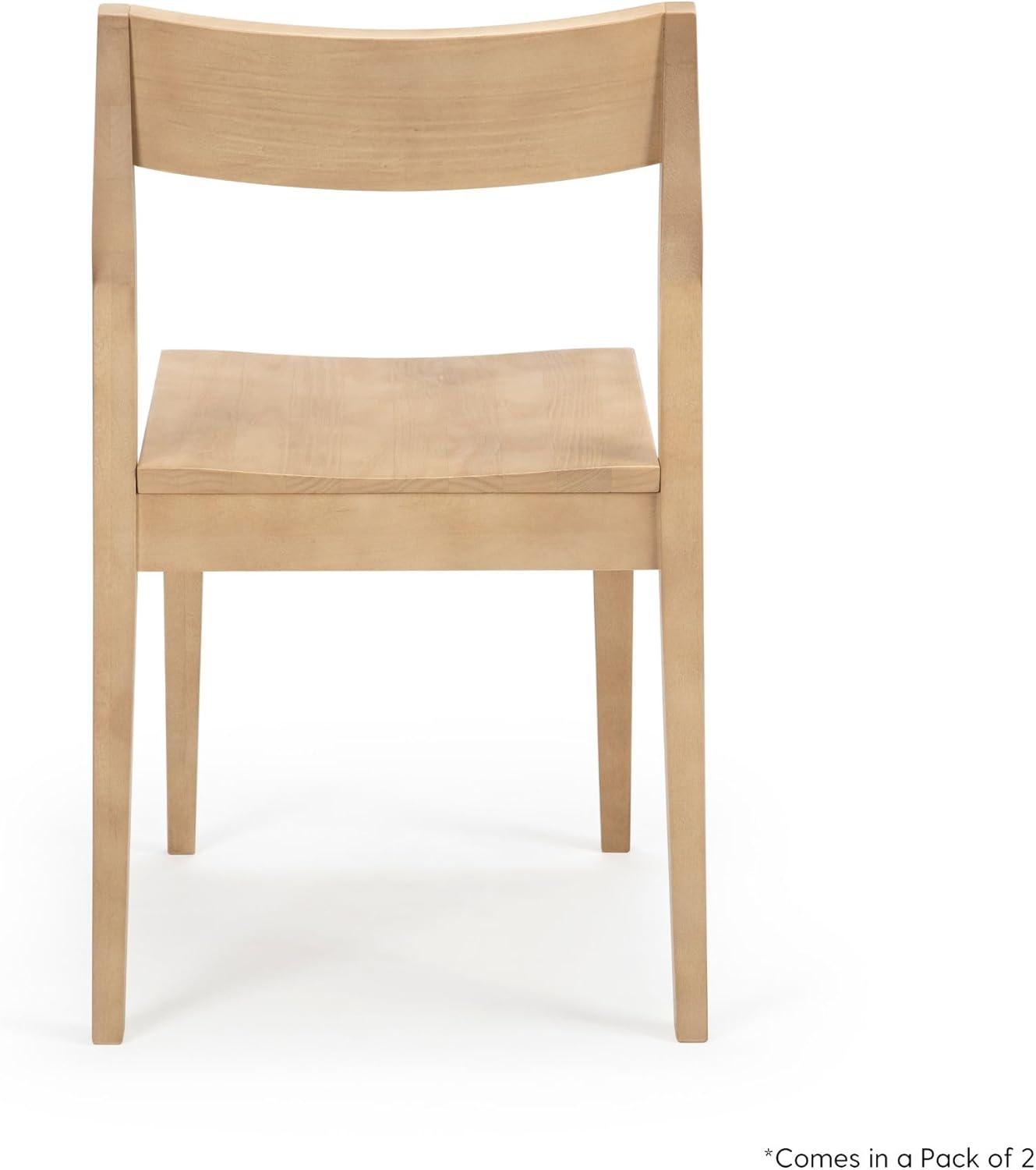 image:imagePlankBeam Modern Dining Chair Set of 2 Wooden Kitchen and Dining Room Chairs Wood Chair for Office Living Room BlackBlonde