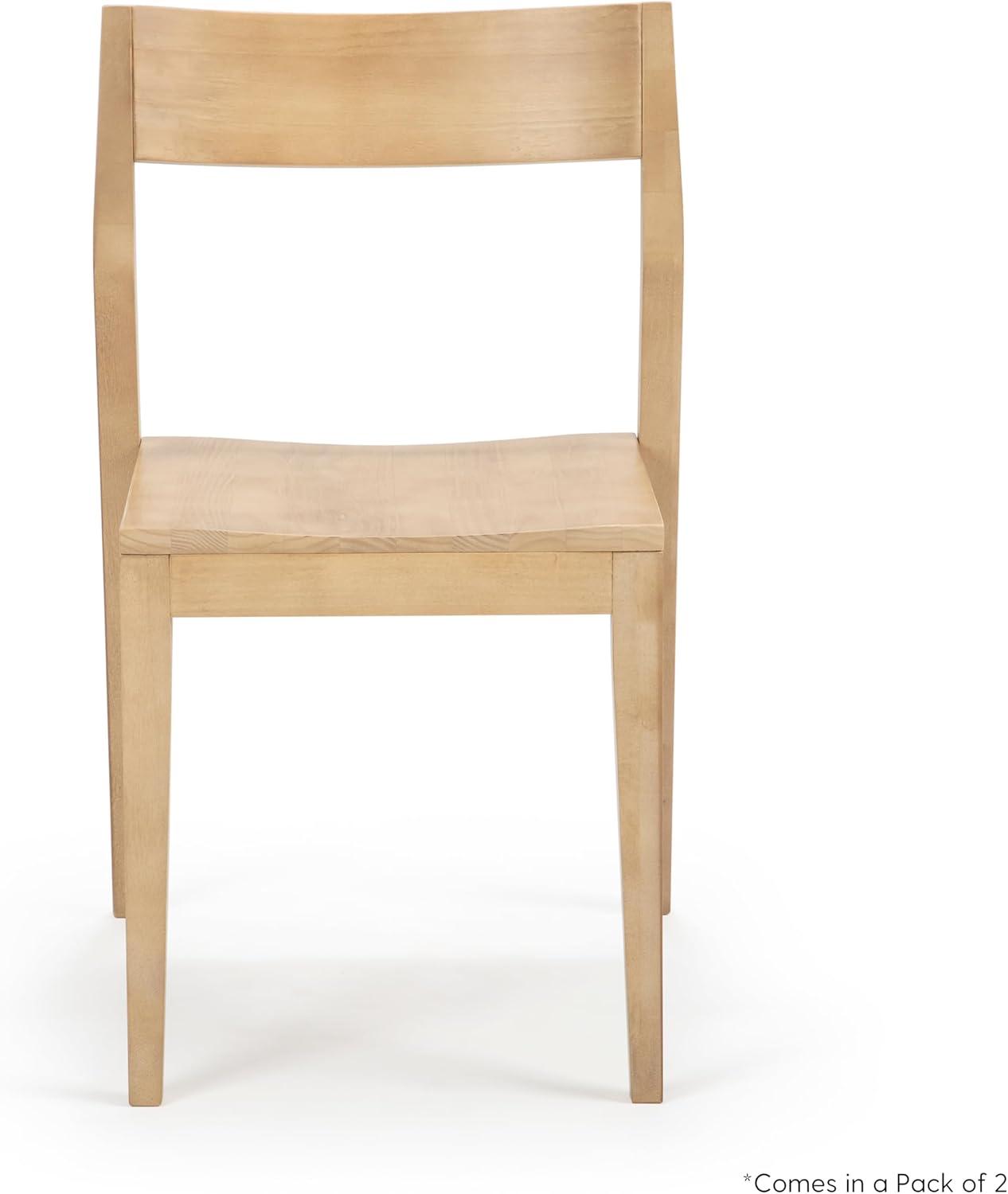 image:imagePlankBeam Modern Dining Chair Set of 2 Wooden Kitchen and Dining Room Chairs Wood Chair for Office Living Room BlackBlonde