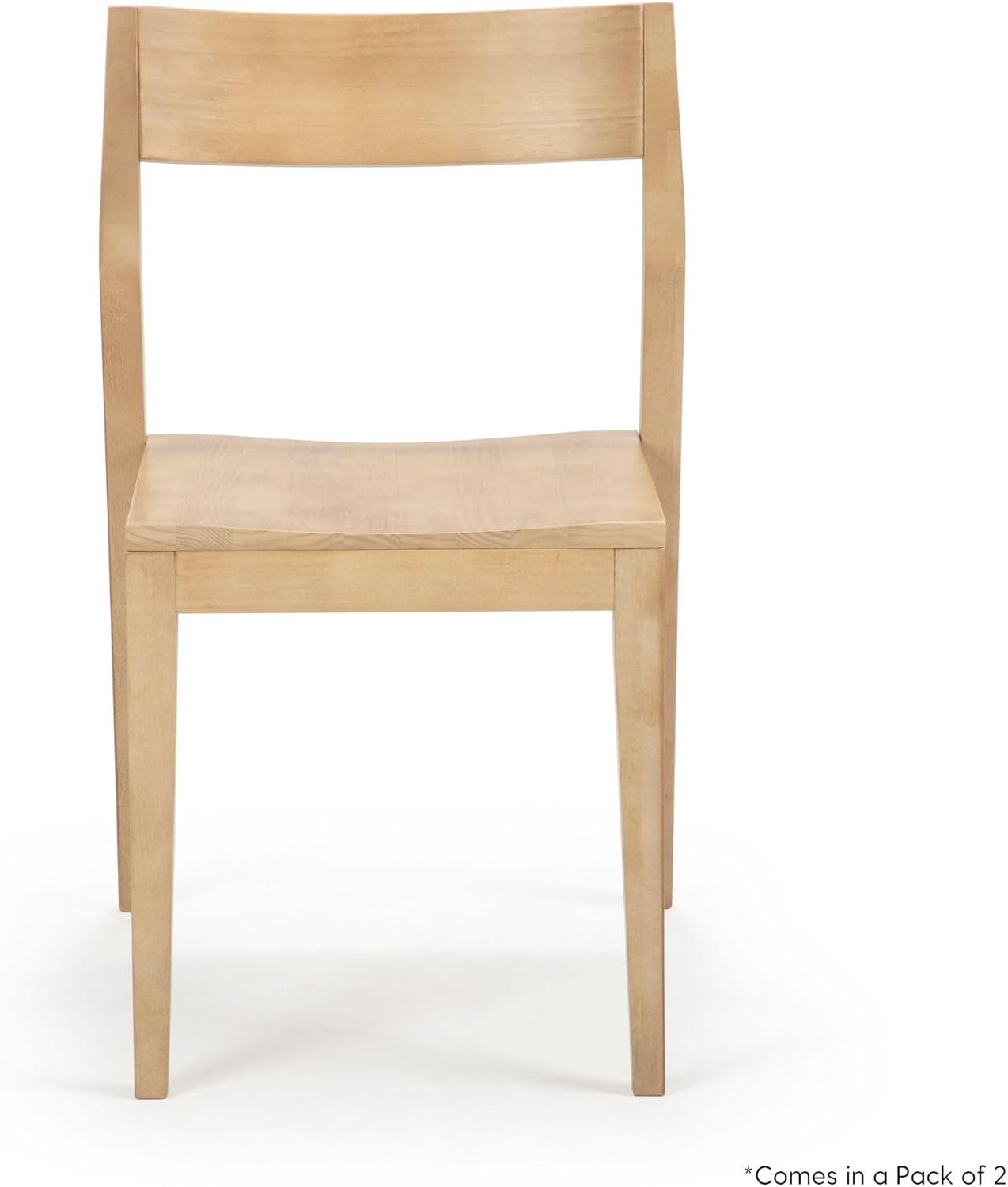 image:imagePlankBeam Modern Dining Chair Set of 2 Wooden Kitchen and Dining Room Chairs Wood Chair for Office Living Room BlackBlonde