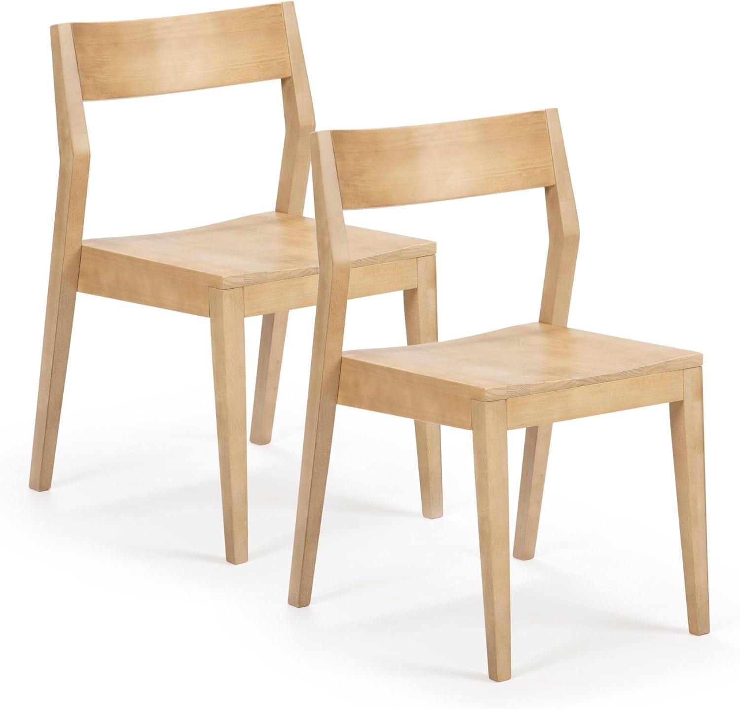 image:imagePlankBeam Modern Dining Chair Set of 2 Wooden Kitchen and Dining Room Chairs Wood Chair for Office Living Room BlackBlonde