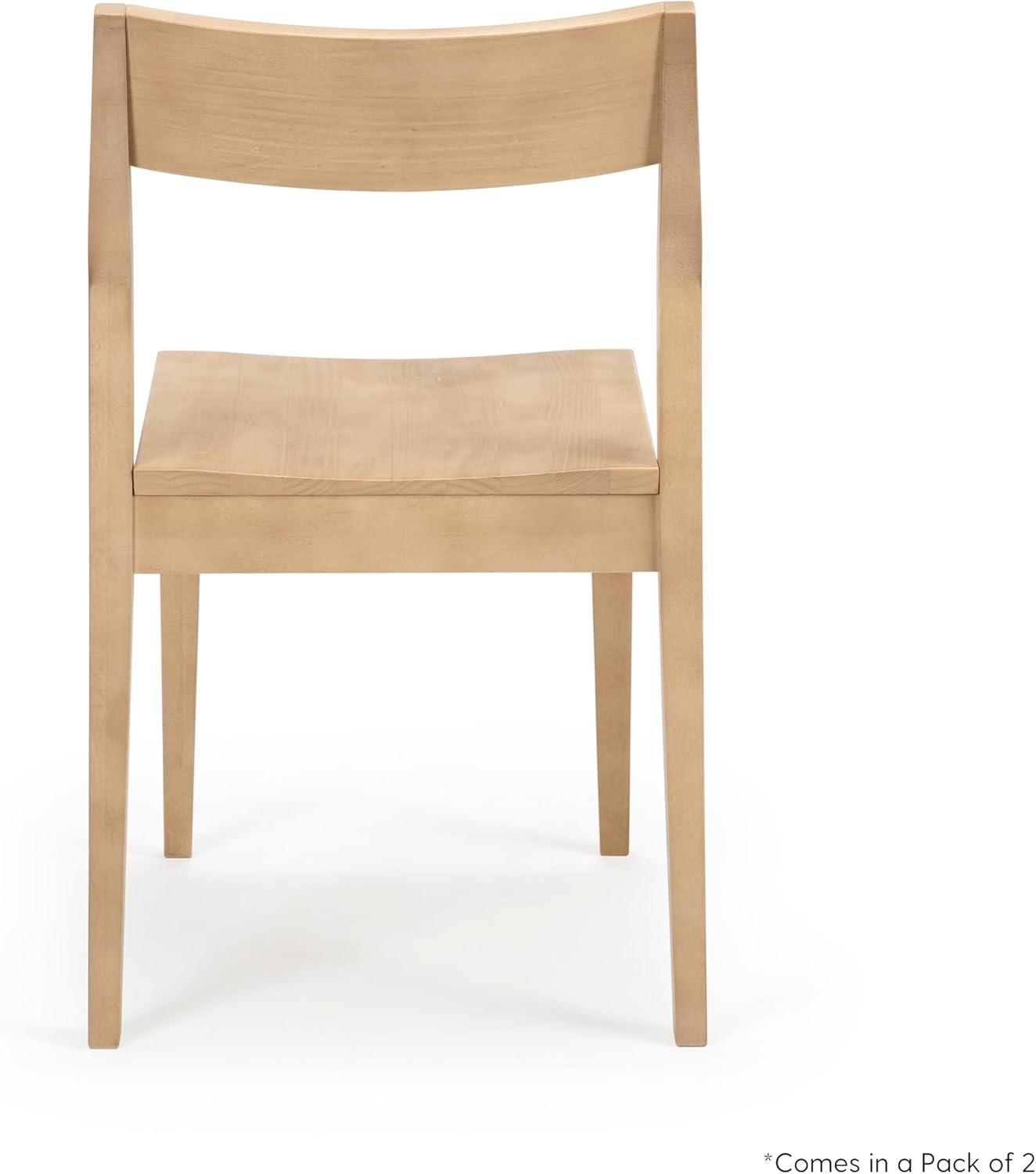 image:imagePlankBeam Modern Dining Chair Set of 2 Wooden Kitchen and Dining Room Chairs Wood Chair for Office Living Room BlackBlonde