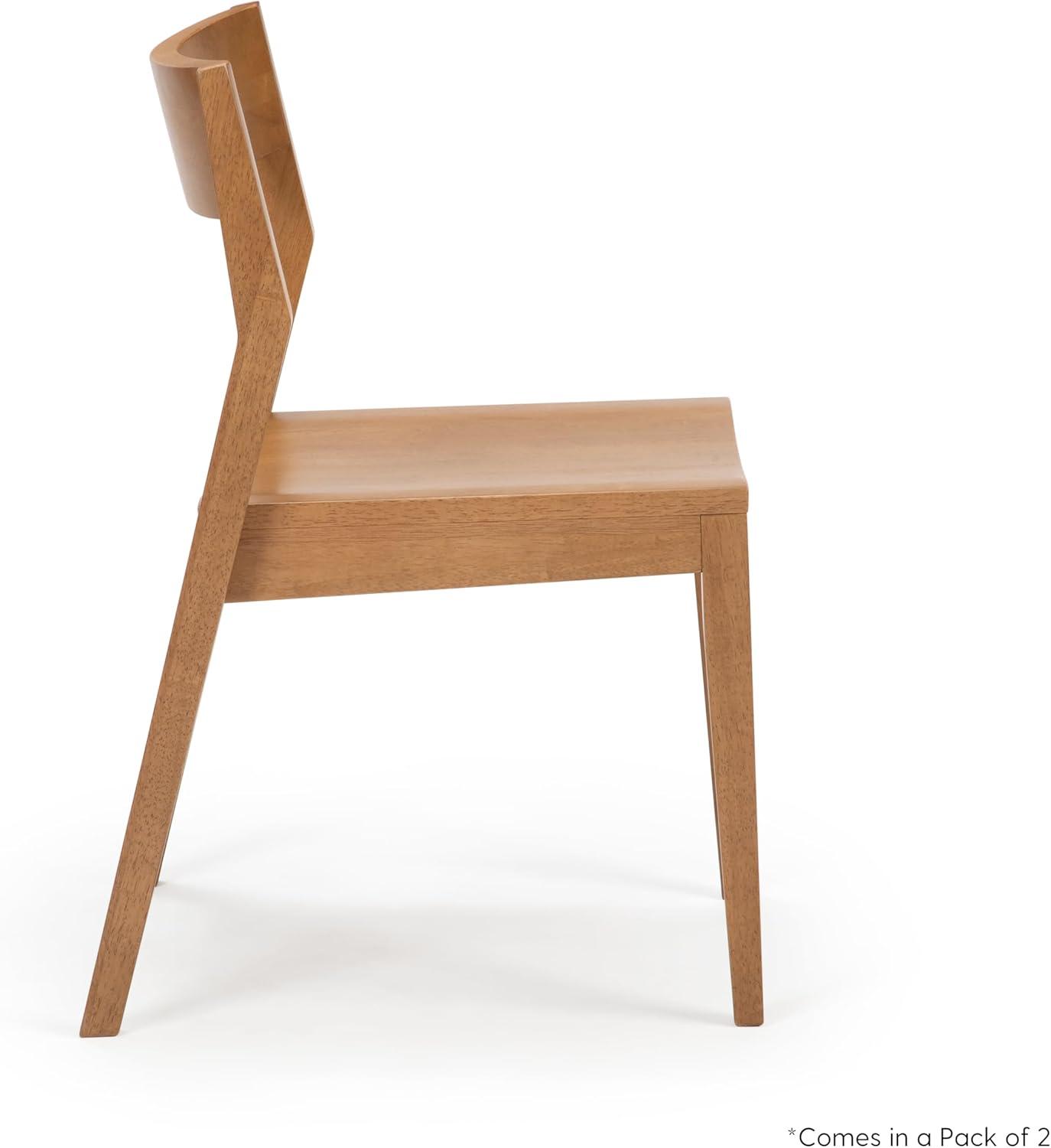 image:imagePlankBeam Modern Dining Chair Set of 2 Wooden Kitchen and Dining Room Chairs Wood Chair for Office Living Room BlackPecan