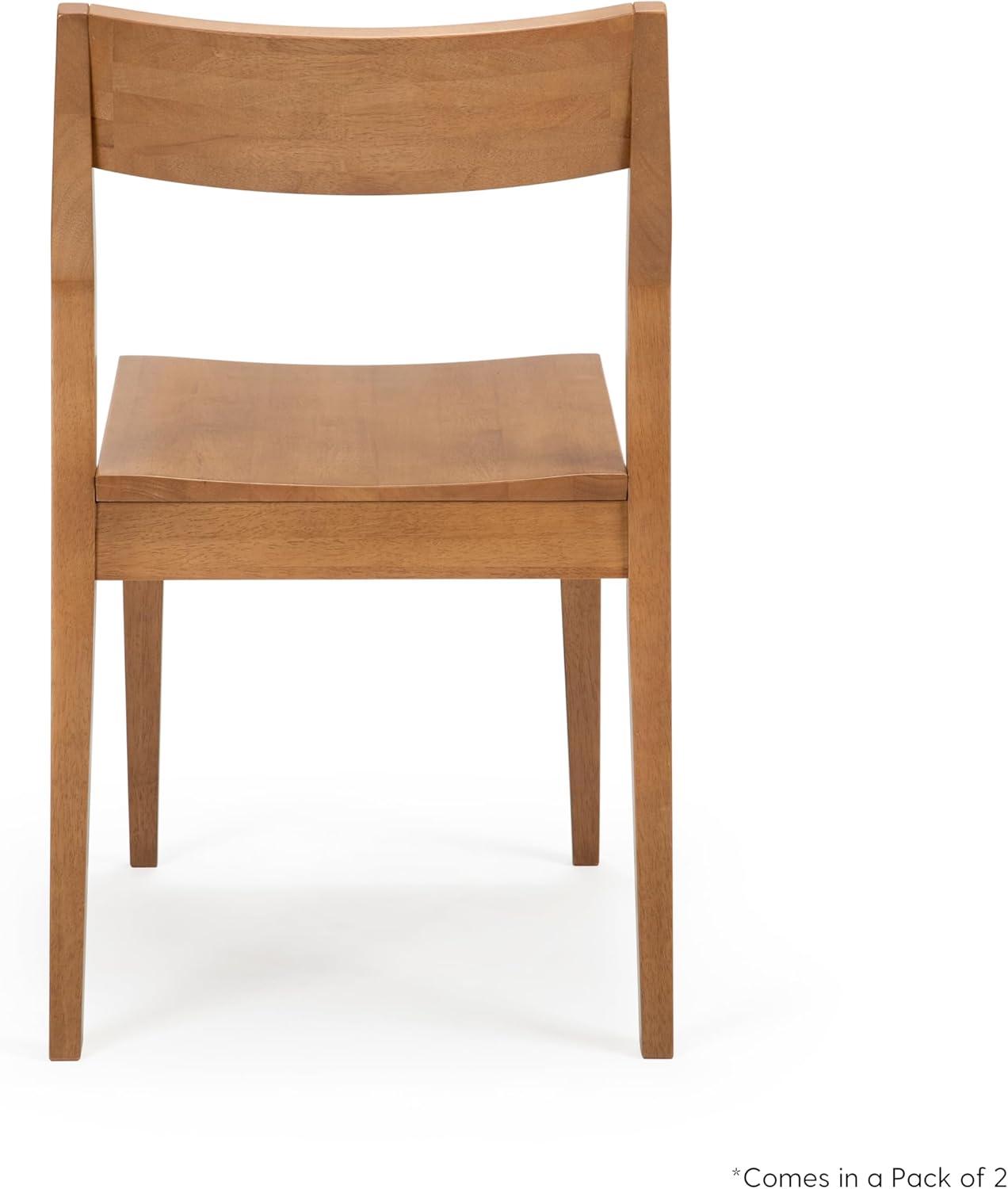 image:imagePlankBeam Modern Dining Chair Set of 2 Wooden Kitchen and Dining Room Chairs Wood Chair for Office Living Room BlackPecan
