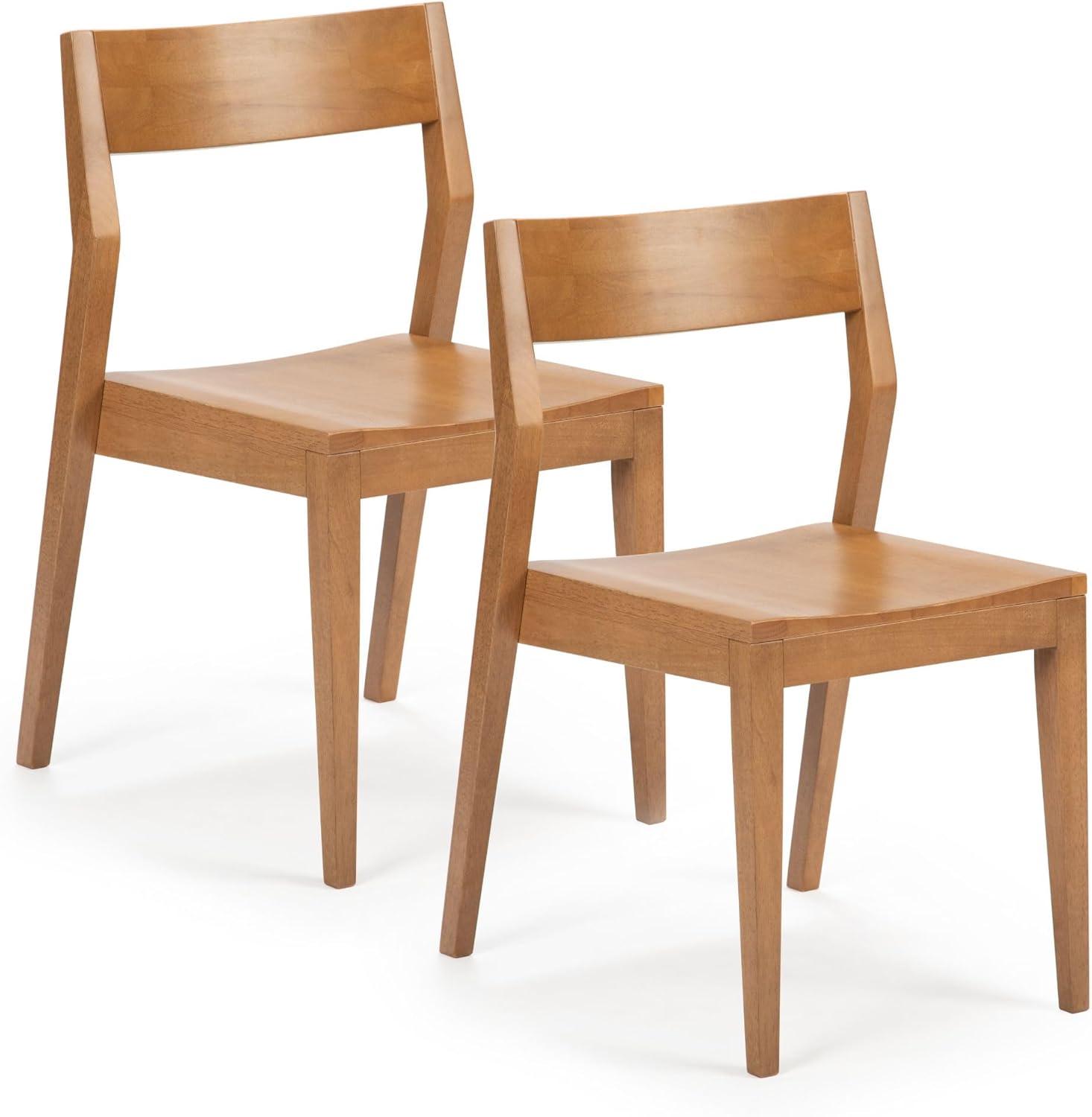 image:imagePlankBeam Modern Dining Chair Set of 2 Wooden Kitchen and Dining Room Chairs Wood Chair for Office Living Room BlackPecan