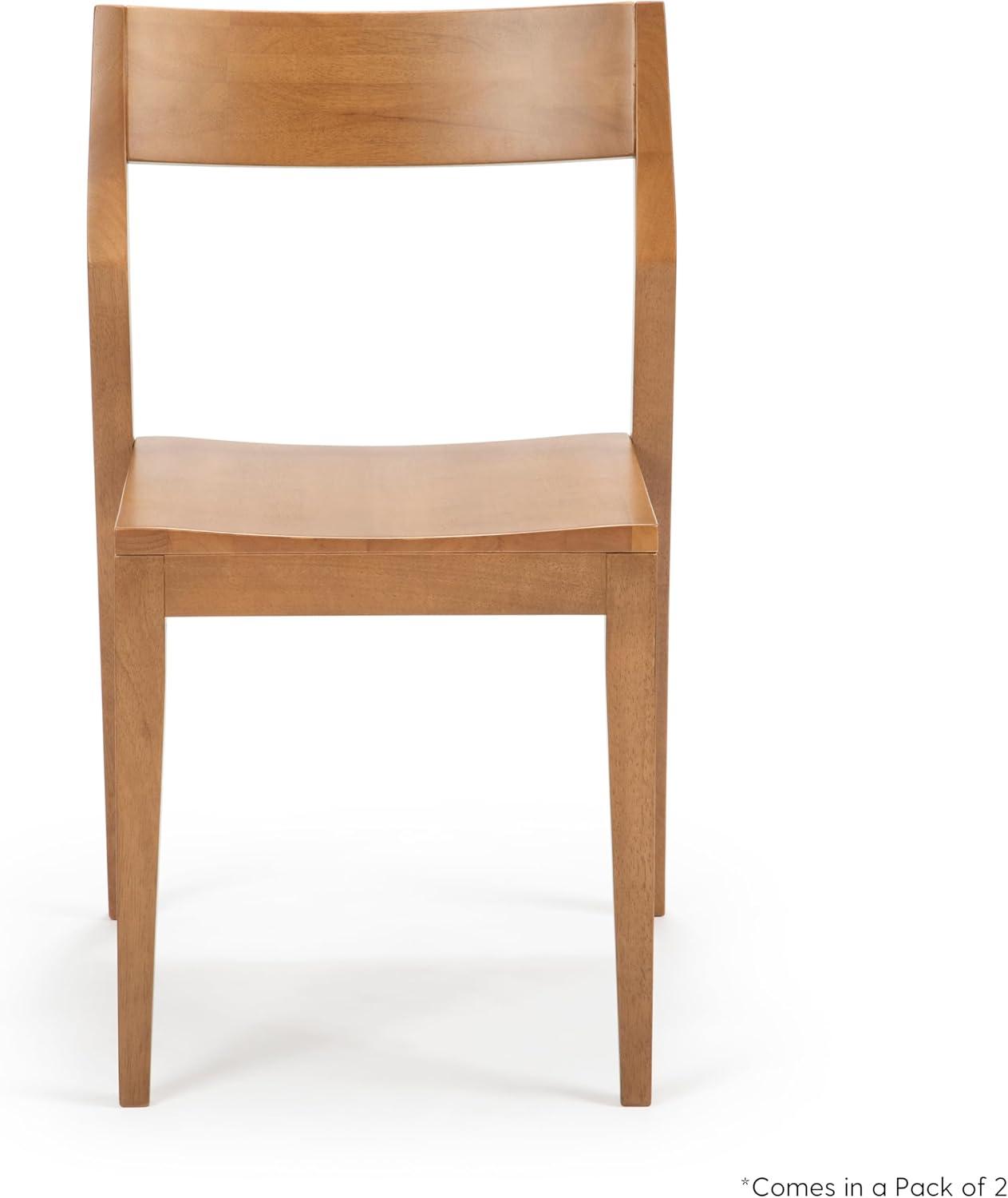 image:imagePlankBeam Modern Dining Chair Set of 2 Wooden Kitchen and Dining Room Chairs Wood Chair for Office Living Room BlackPecan