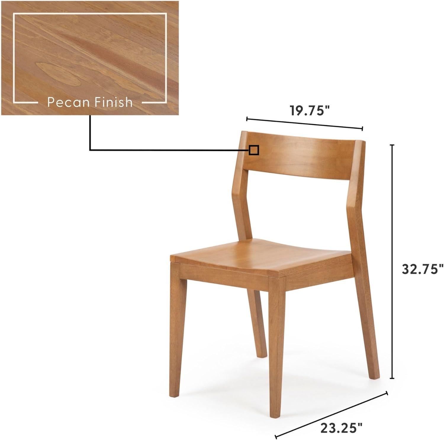 image:imagePlankBeam Modern Dining Chair Set of 2 Wooden Kitchen and Dining Room Chairs Wood Chair for Office Living Room BlackPecan