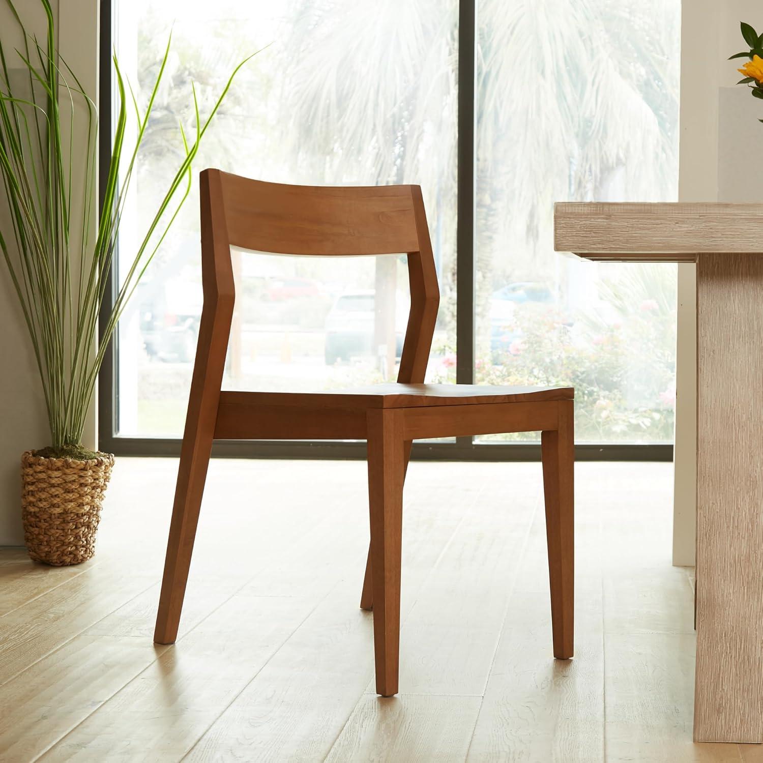 image:imagePlankBeam Modern Dining Chair Set of 2 Wooden Kitchen and Dining Room Chairs Wood Chair for Office Living Room BlackPecan