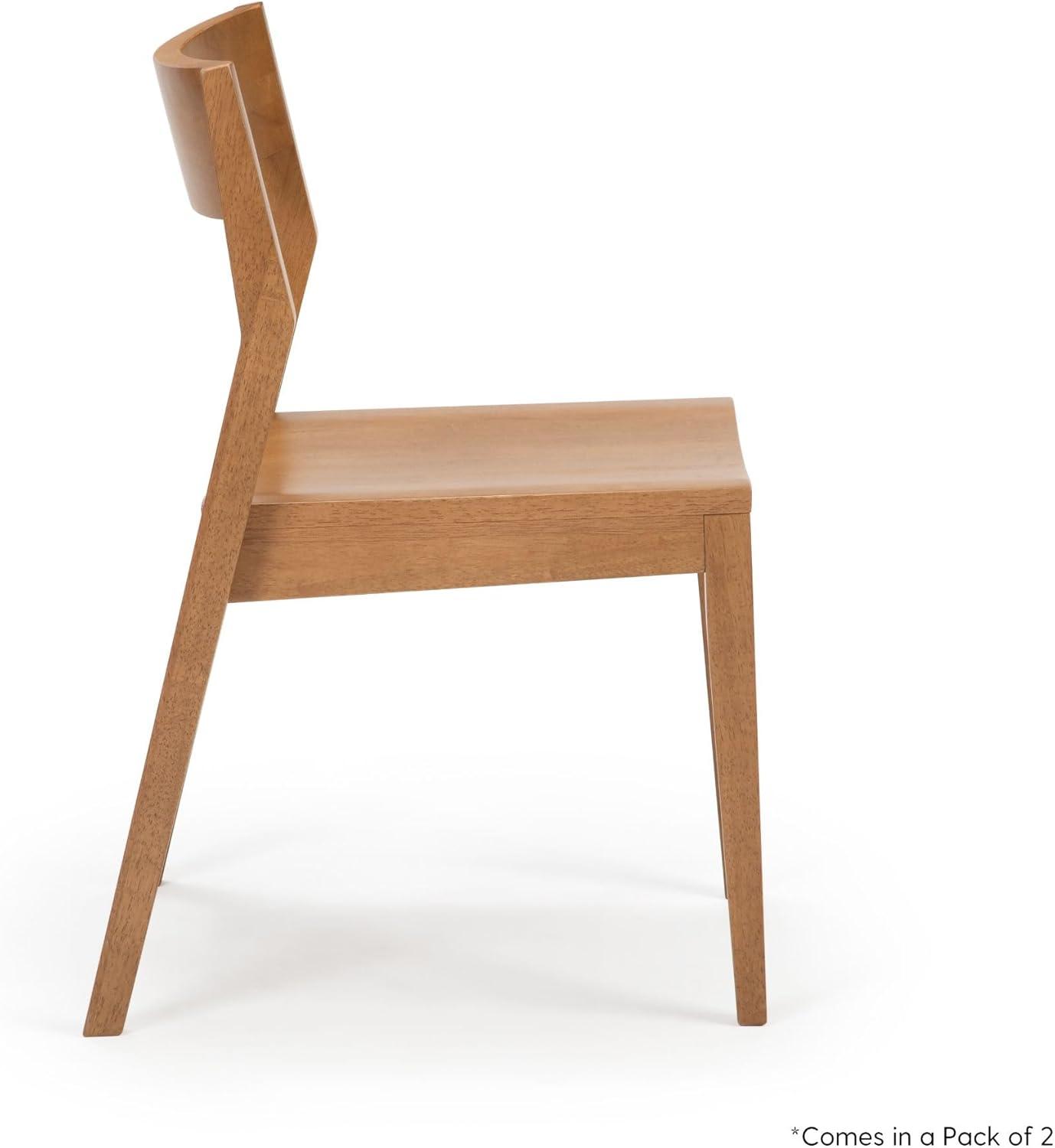 image:imagePlankBeam Modern Dining Chair Set of 2 Wooden Kitchen and Dining Room Chairs Wood Chair for Office Living Room BlackPecan