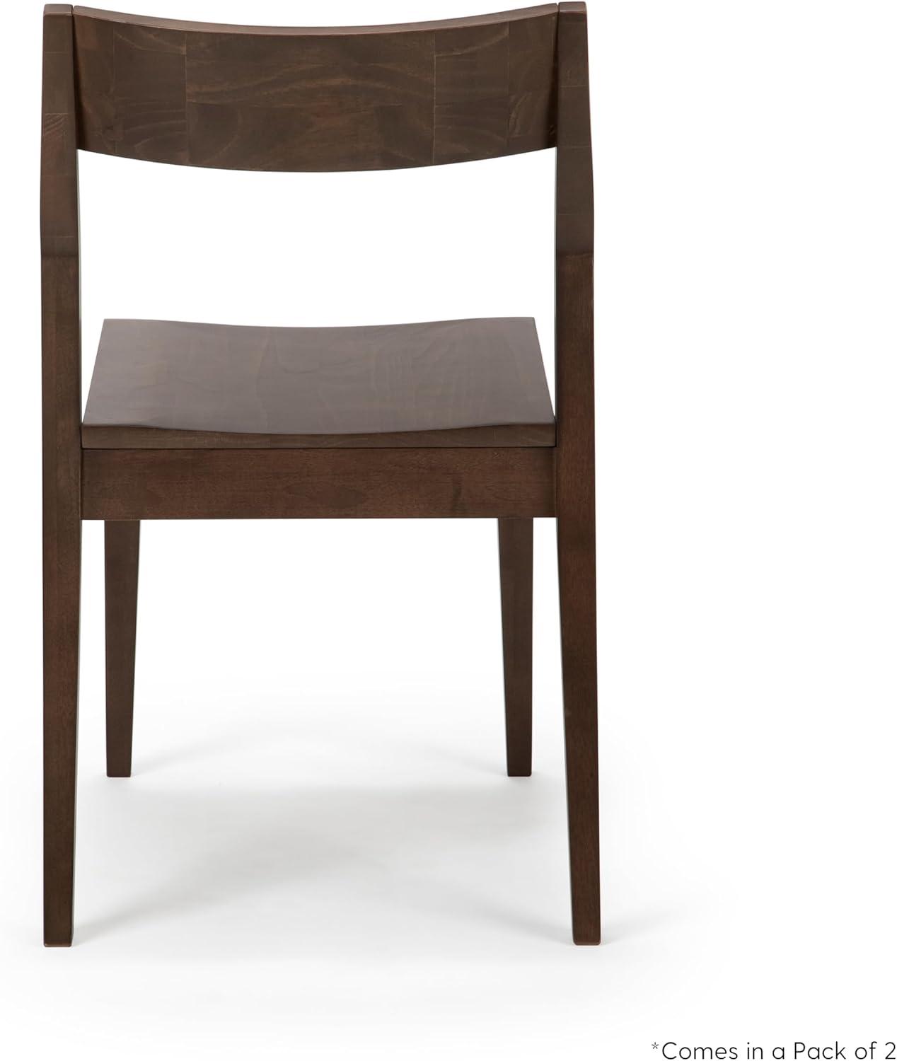 image:imagePlankBeam Modern Dining Chair Set of 2 Wooden Kitchen and Dining Room Chairs Wood Chair for Office Living Room BlackWalnut