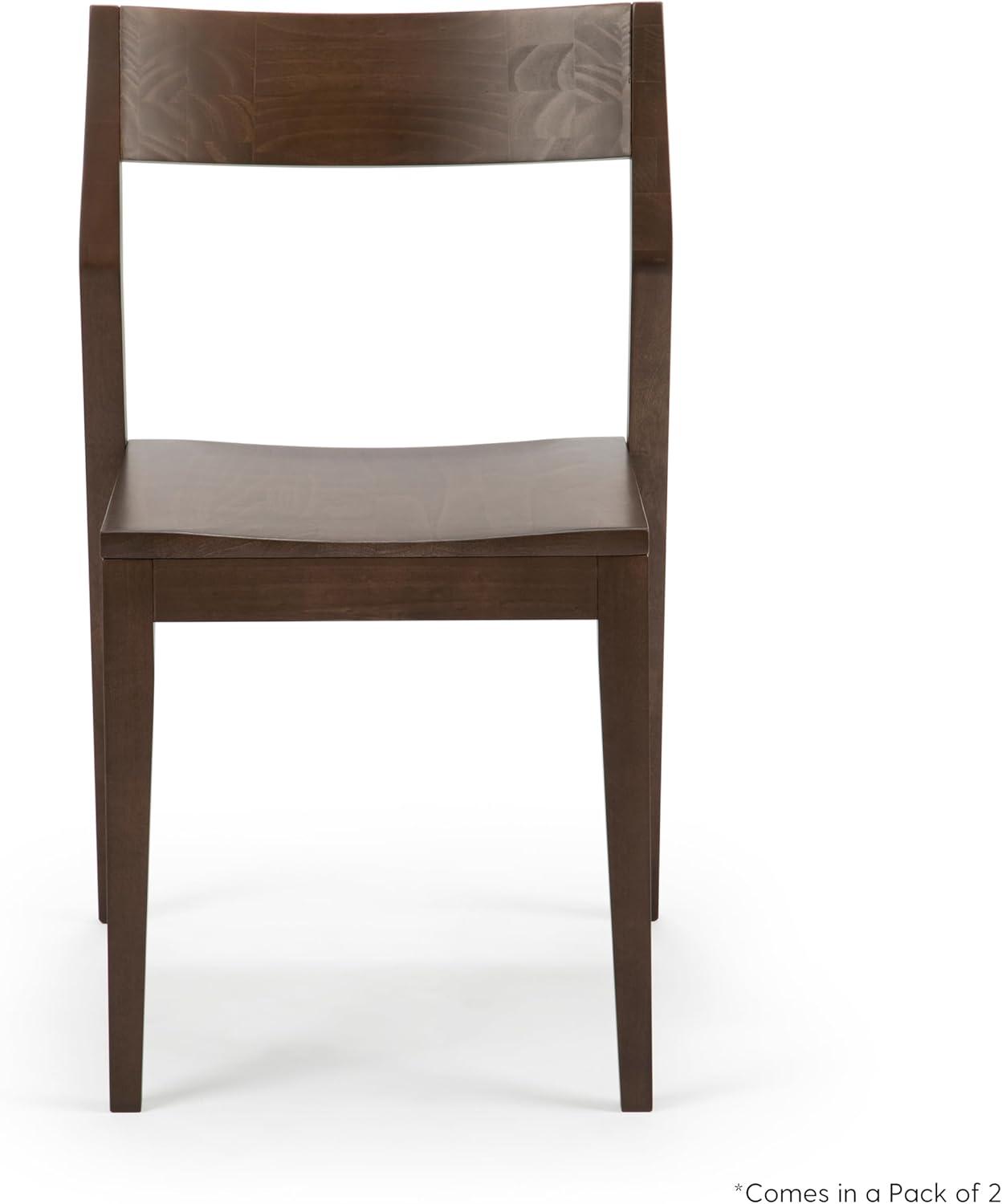 image:imagePlankBeam Modern Dining Chair Set of 2 Wooden Kitchen and Dining Room Chairs Wood Chair for Office Living Room BlackWalnut