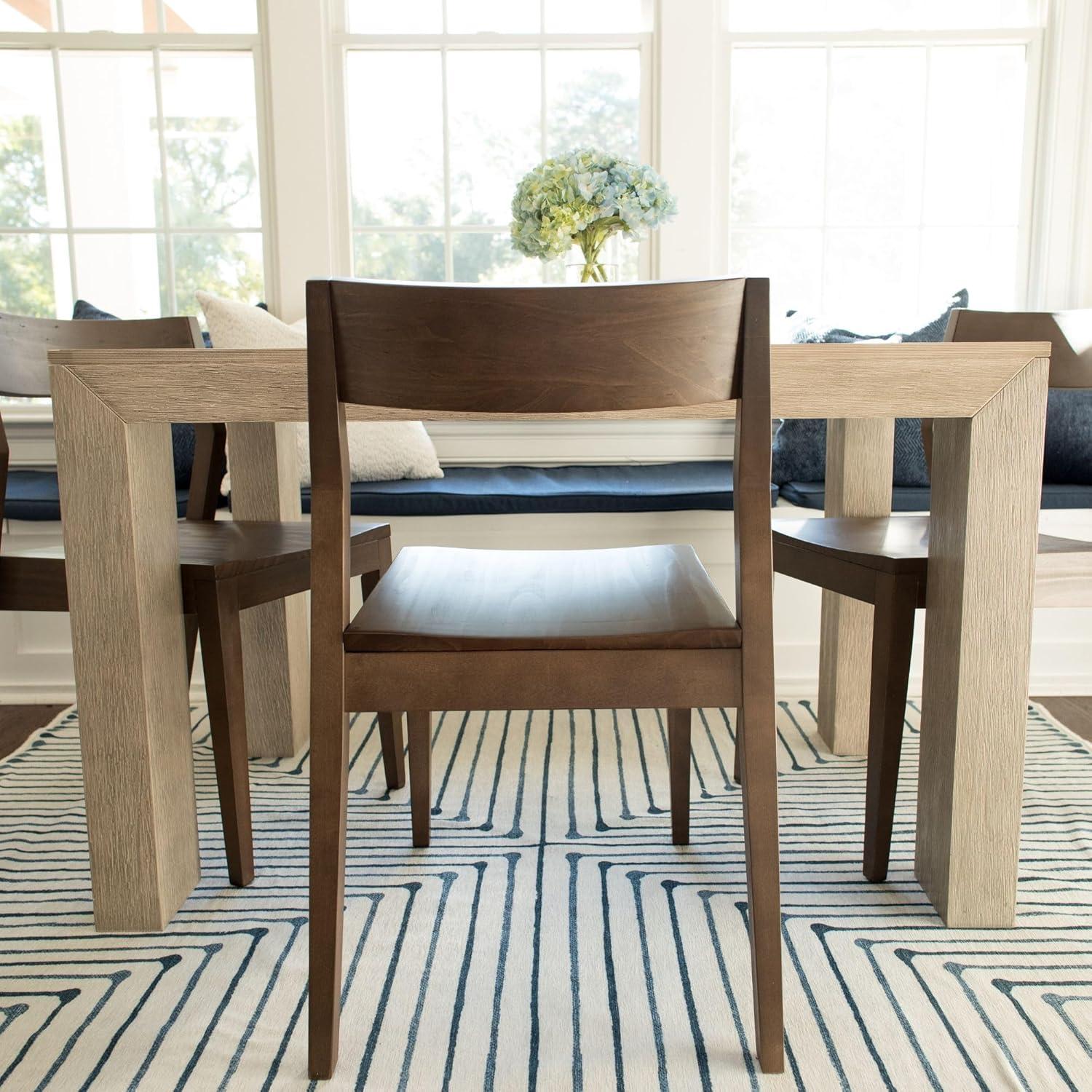 image:imagePlankBeam Modern Dining Chair Set of 2 Wooden Kitchen and Dining Room Chairs Wood Chair for Office Living Room BlackWalnut