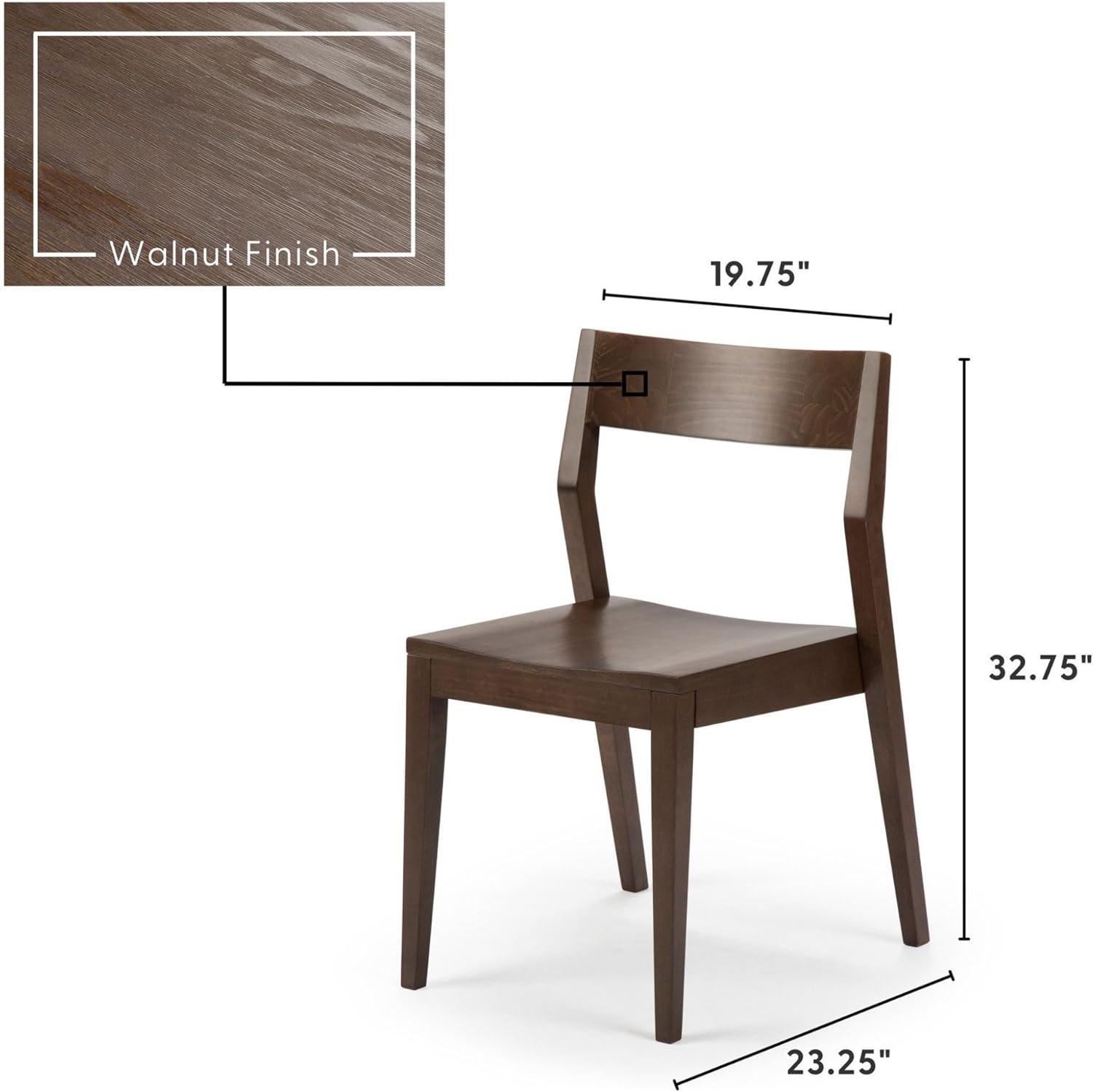 image:imagePlankBeam Modern Dining Chair Set of 2 Wooden Kitchen and Dining Room Chairs Wood Chair for Office Living Room BlackWalnut