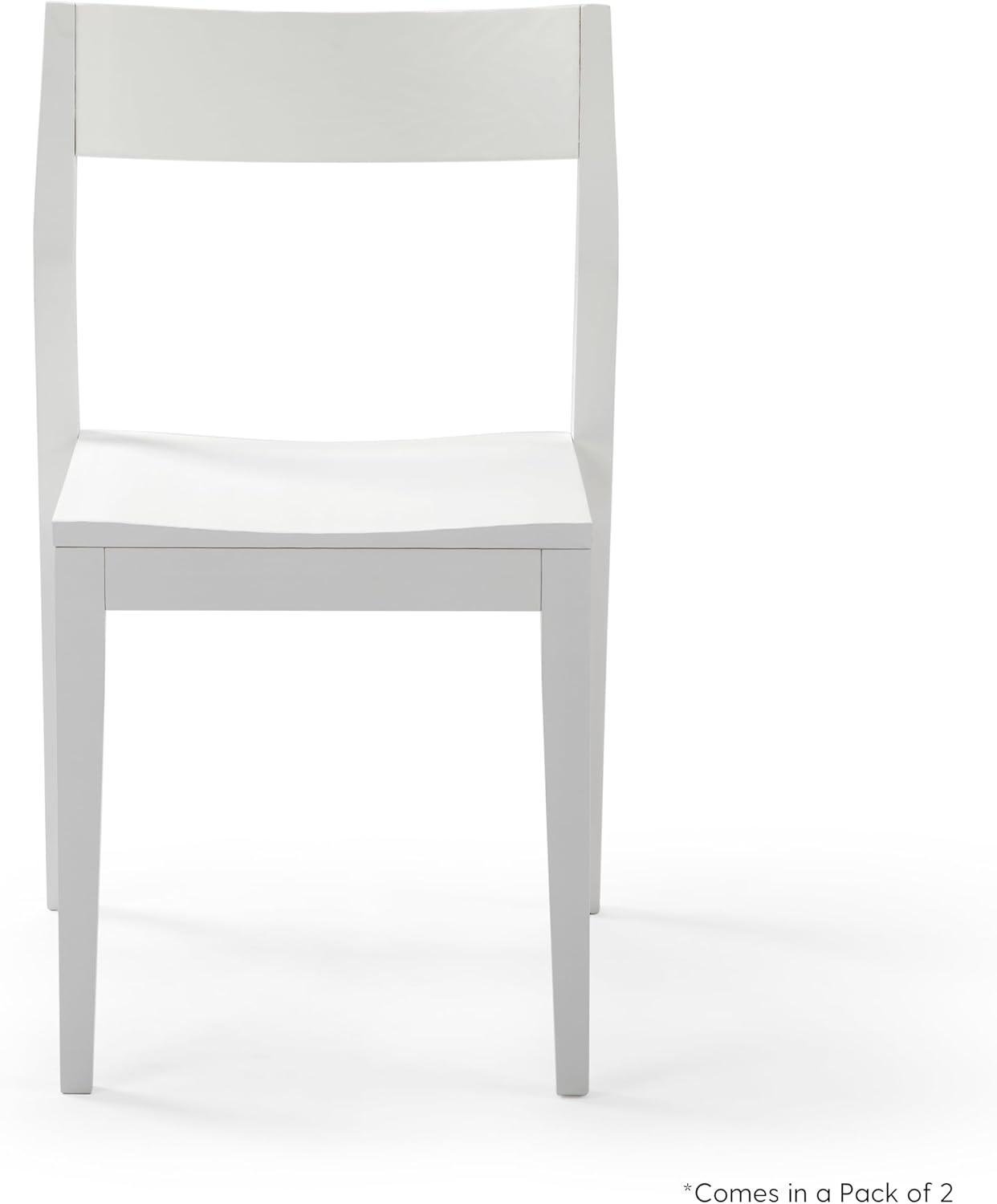 image:imagePlankBeam Modern Dining Chair Set of 2 Wooden Kitchen and Dining Room Chairs Wood Chair for Office Living Room BlackWhite