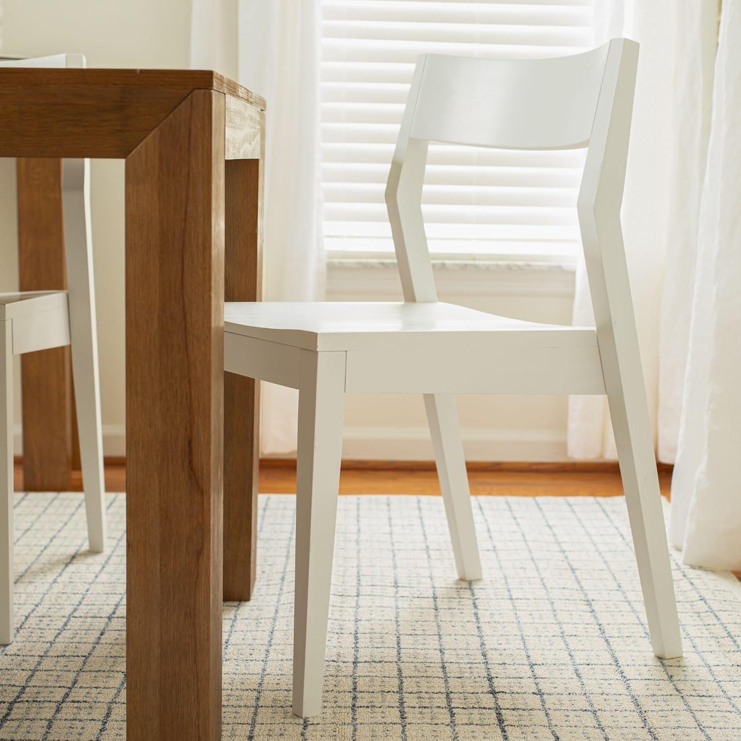 image:imagePlankBeam Modern Dining Chair Set of 2 Wooden Kitchen and Dining Room Chairs Wood Chair for Office Living Room BlackWhite