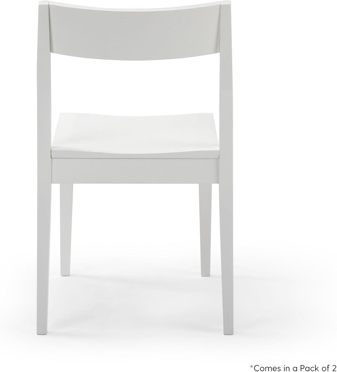 image:imagePlankBeam Modern Dining Chair Set of 2 Wooden Kitchen and Dining Room Chairs Wood Chair for Office Living Room BlackWhite