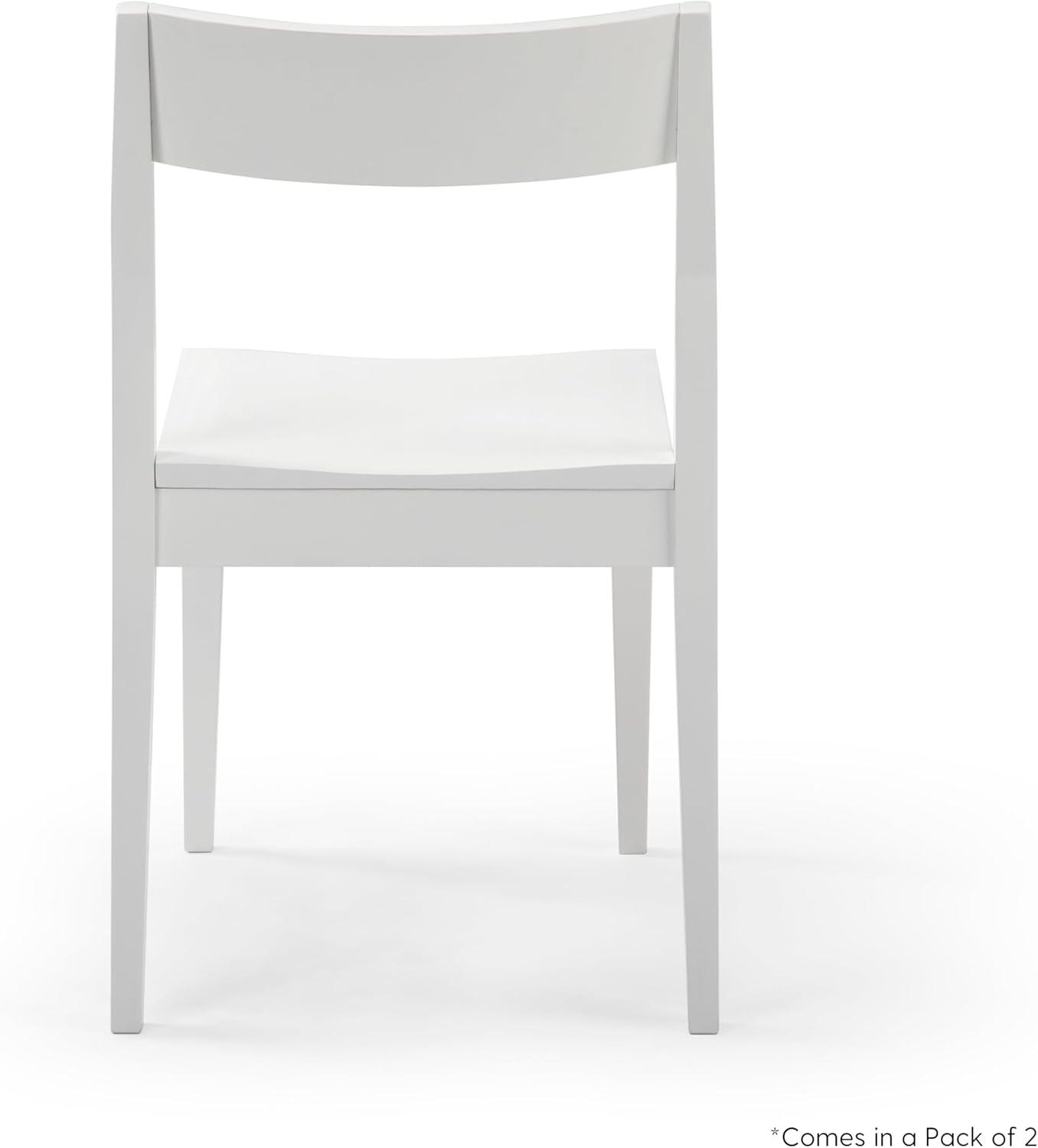 image:imagePlankBeam Modern Dining Chair Set of 2 Wooden Kitchen and Dining Room Chairs Wood Chair for Office Living Room BlackWhite
