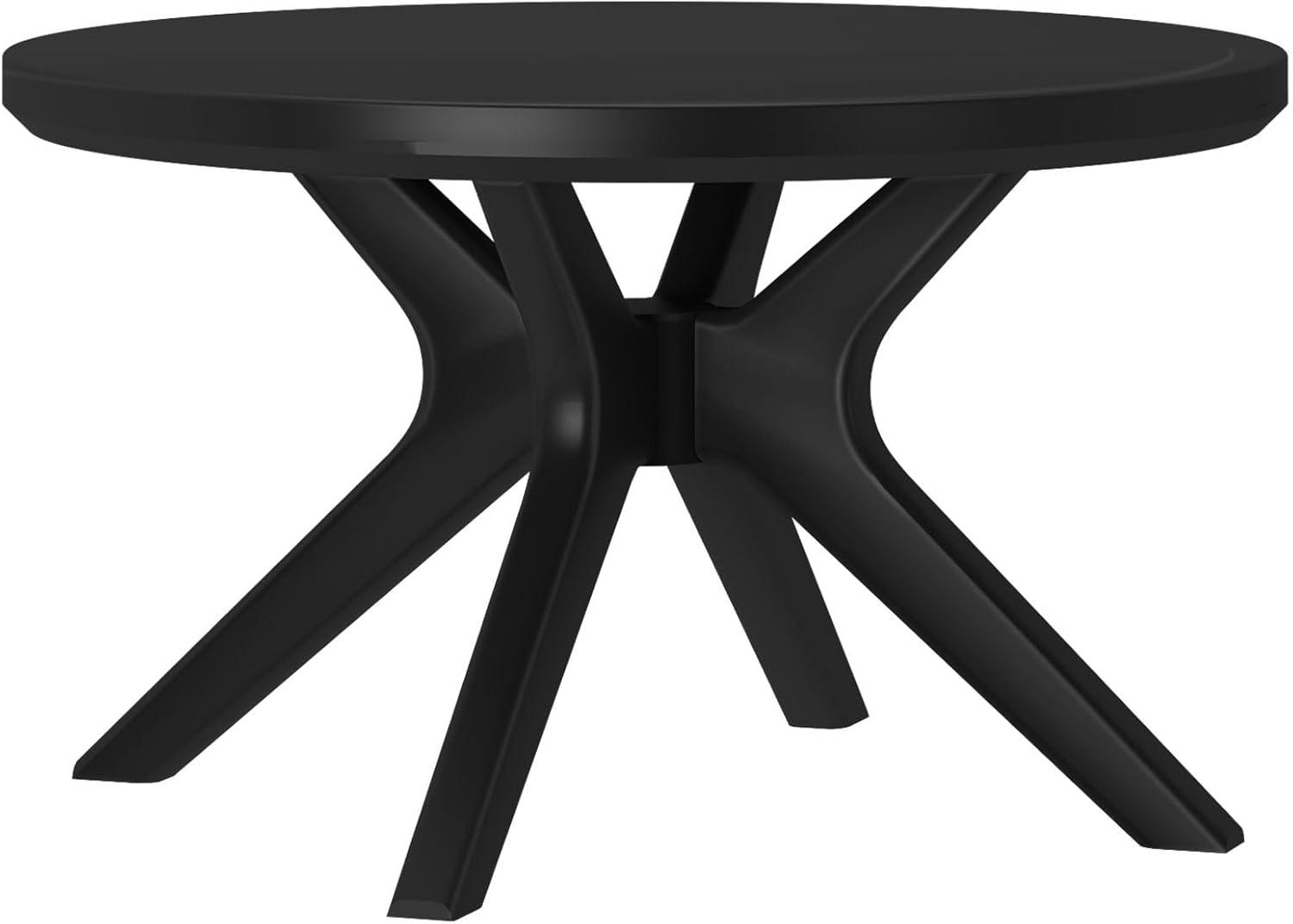 image:imagePlankBeam Verso Round Coffee Table 36 Inch Cross Leg Coffee Table Modern Mini Center Tables for Small Spaces Small Living Space Tea Table BlackBlack