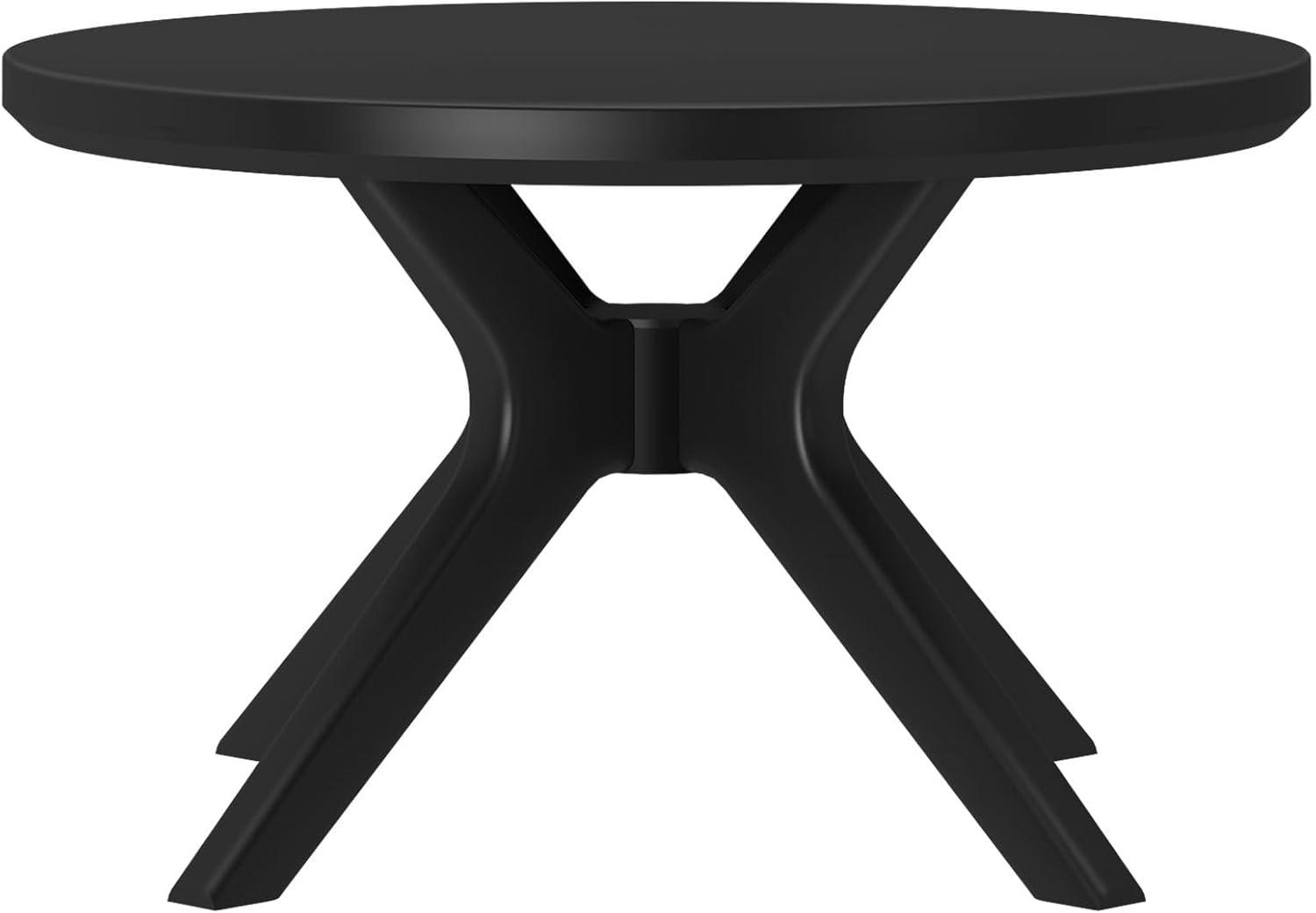 image:imagePlankBeam Verso Round Coffee Table 36 Inch Cross Leg Coffee Table Modern Mini Center Tables for Small Spaces Small Living Space Tea Table BlackBlack