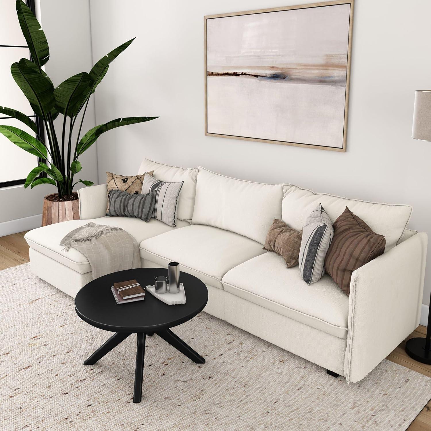 image:imagePlankBeam Verso Round Coffee Table 36 Inch Cross Leg Coffee Table Modern Mini Center Tables for Small Spaces Small Living Space Tea Table BlackBlack