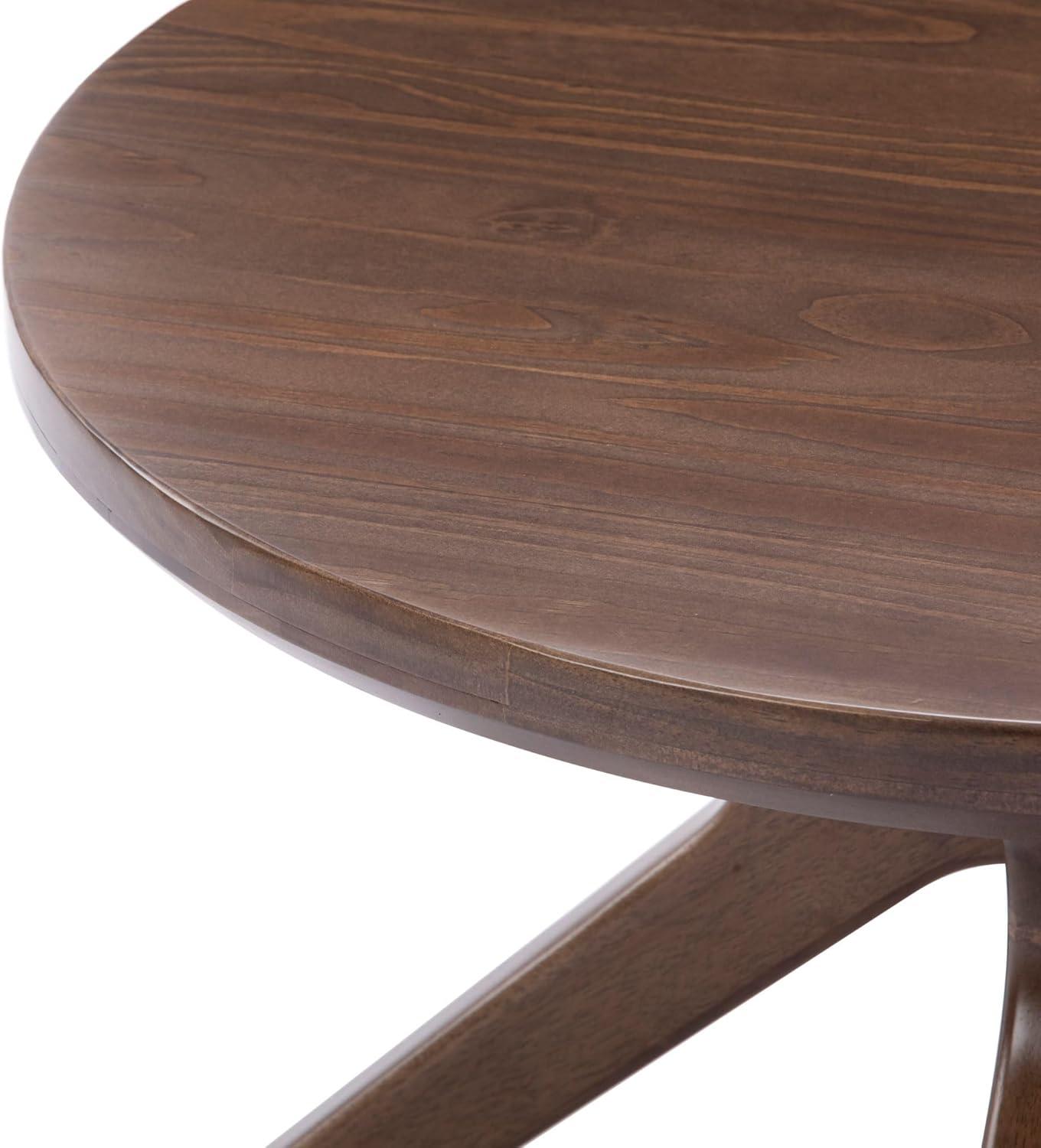 image:imagePlankBeam Verso Round Coffee Table 36 Inch Cross Leg Coffee Table Modern Mini Center Tables for Small Spaces Small Living Space Tea Table BlackWalnut