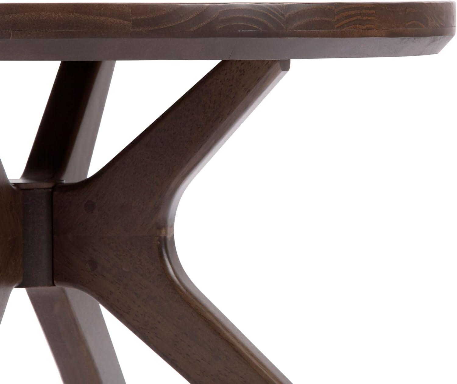 image:imagePlankBeam Verso Round Coffee Table 36 Inch Cross Leg Coffee Table Modern Mini Center Tables for Small Spaces Small Living Space Tea Table BlackWalnut