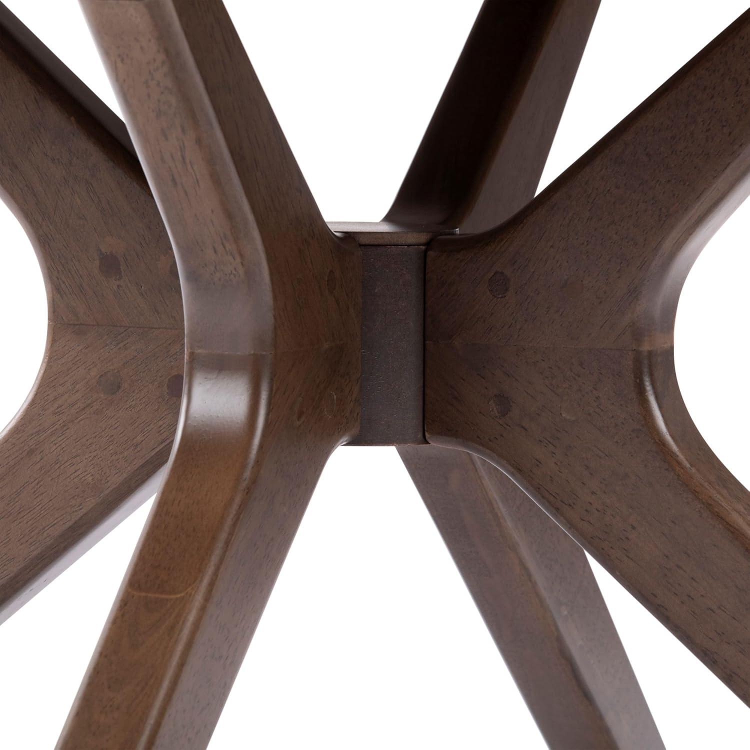 image:imagePlankBeam Verso Round Coffee Table 36 Inch Cross Leg Coffee Table Modern Mini Center Tables for Small Spaces Small Living Space Tea Table BlackWalnut