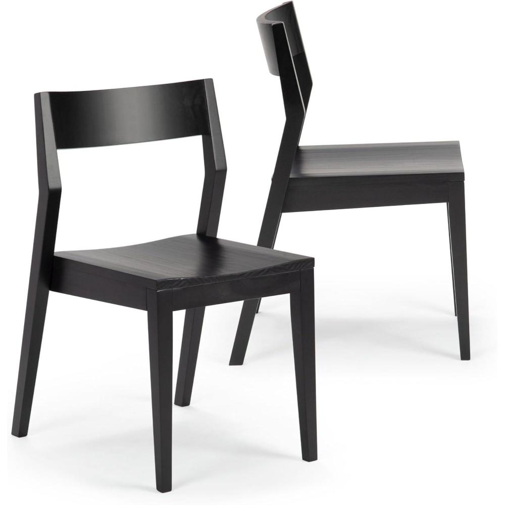 image:imagePlankBeam Modern Dining Chair Set of 2 Wooden Kitchen and Dining Room Chairs Wood Chair for Office Living Room BlackBlack