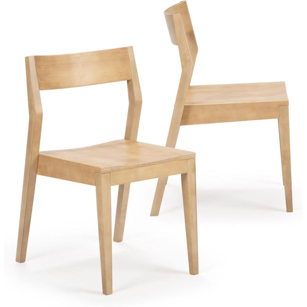 image:imagePlankBeam Modern Dining Chair Set of 2 Wooden Kitchen and Dining Room Chairs Wood Chair for Office Living Room BlackBlonde
