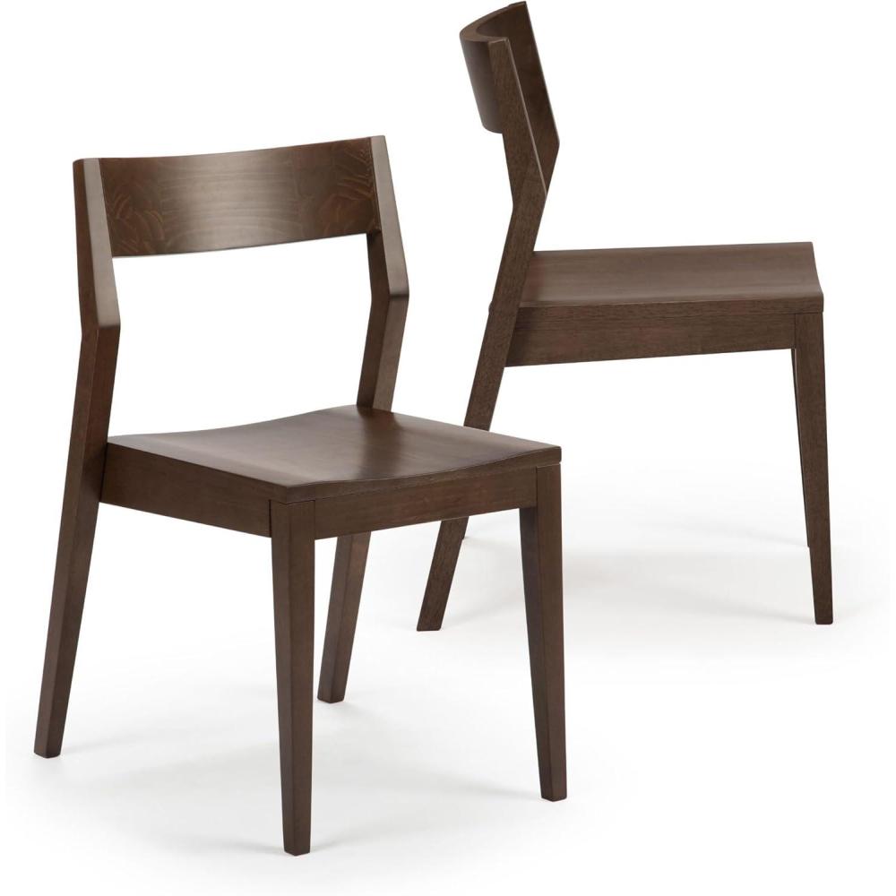 image:imagePlankBeam Modern Dining Chair Set of 2 Wooden Kitchen and Dining Room Chairs Wood Chair for Office Living Room BlackWalnut