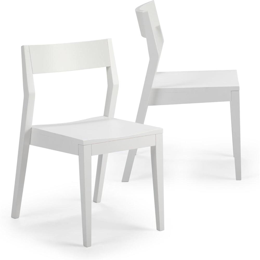 image:imagePlankBeam Modern Dining Chair Set of 2 Wooden Kitchen and Dining Room Chairs Wood Chair for Office Living Room BlackWhite