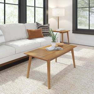 Plank+Beam 40 Inch Mid Century Modern Coffee Table, Wood Coffee Tables for Living Room, Rectangular Center Table, Occasional Table for Small Spaces, Pecan(Pecan)