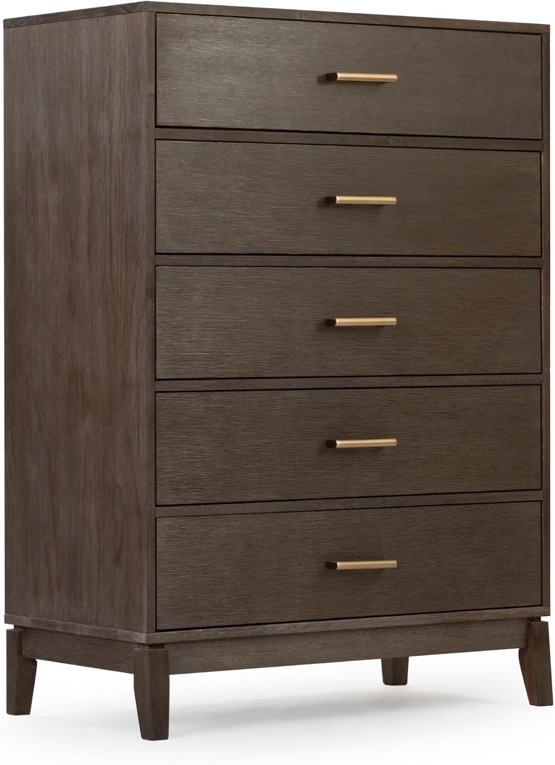 image:imagePlankBeam Contempo Wood Nightstand with 1 Drawer Wooden Side Table for Bedroom Storage Bedside End Table Seashell WirebrushClay