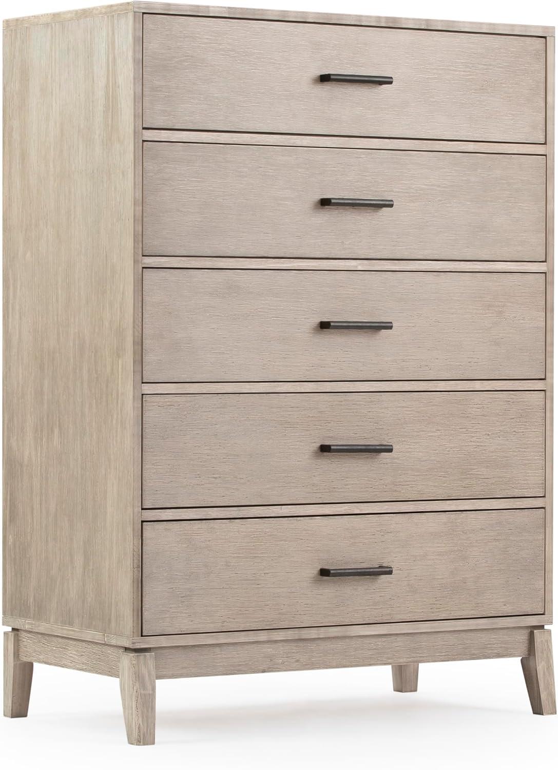 image:imagePlankBeam Contempo Wood Nightstand with 1 Drawer Wooden Side Table for Bedroom Storage Bedside End Table Seashell WirebrushSeashell Wirebrush