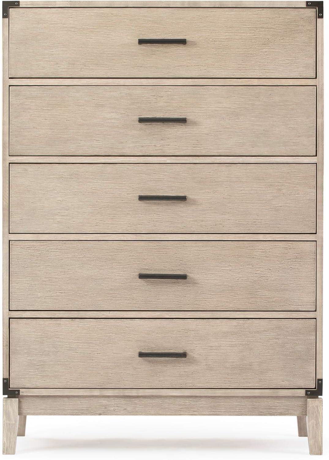 image:imagePlankBeam Contempo Wood Nightstand with 1 Drawer Wooden Side Table for Bedroom Storage Bedside End Table Seashell WirebrushSeashell Wirebrush