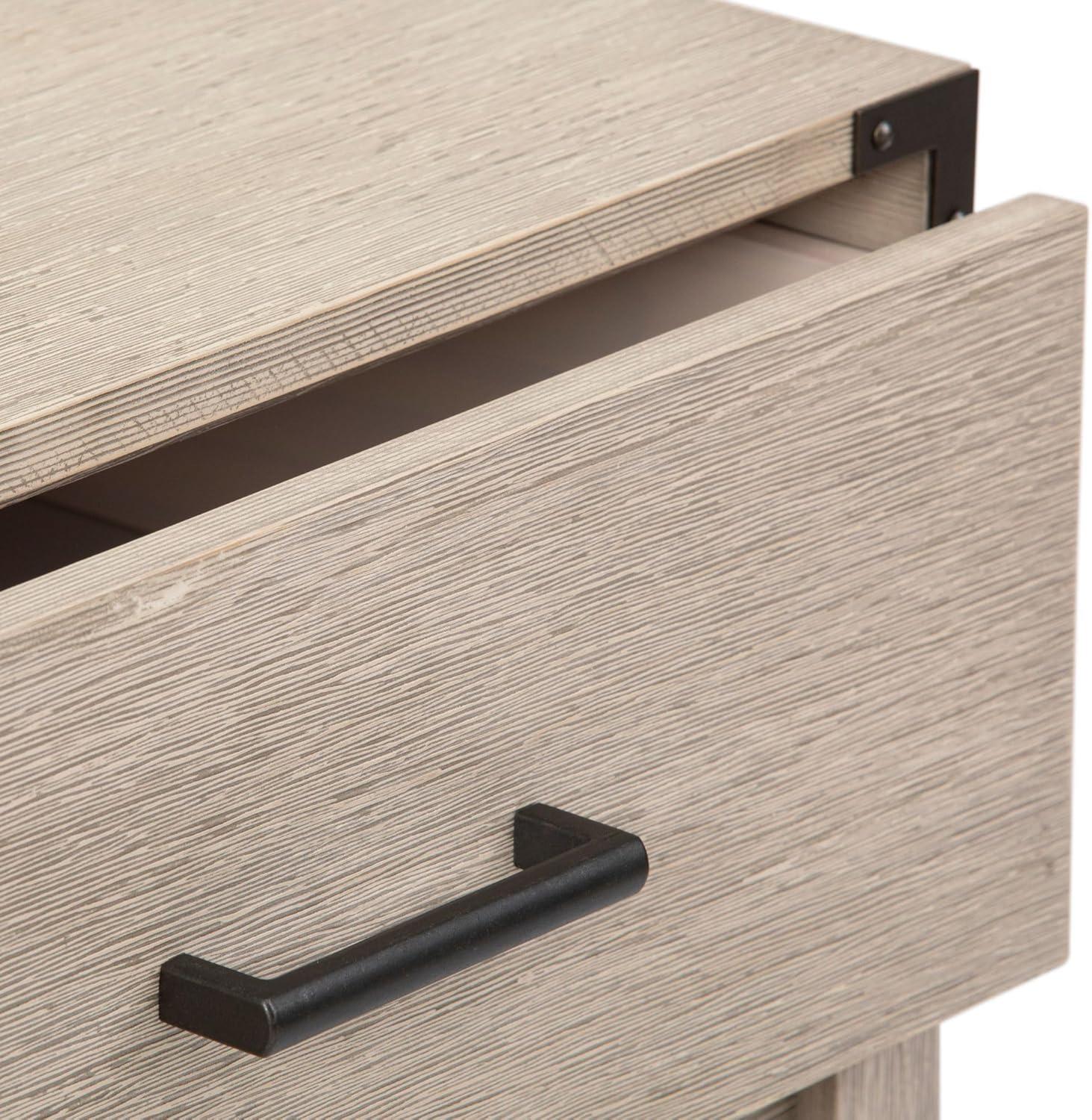 image:imagePlankBeam Contempo Wood Nightstand with 1 Drawer Wooden Side Table for Bedroom Storage Bedside End Table Seashell WirebrushSeashell Wirebrush