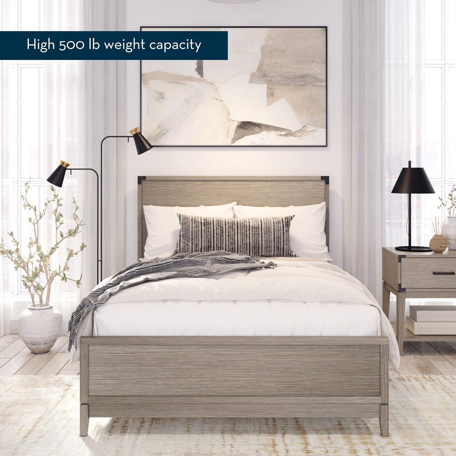 image:imagePlankBeam Contempo Wood Nightstand with 1 Drawer Wooden Side Table for Bedroom Storage Bedside End Table Seashell WirebrushSeashell Wirebrush