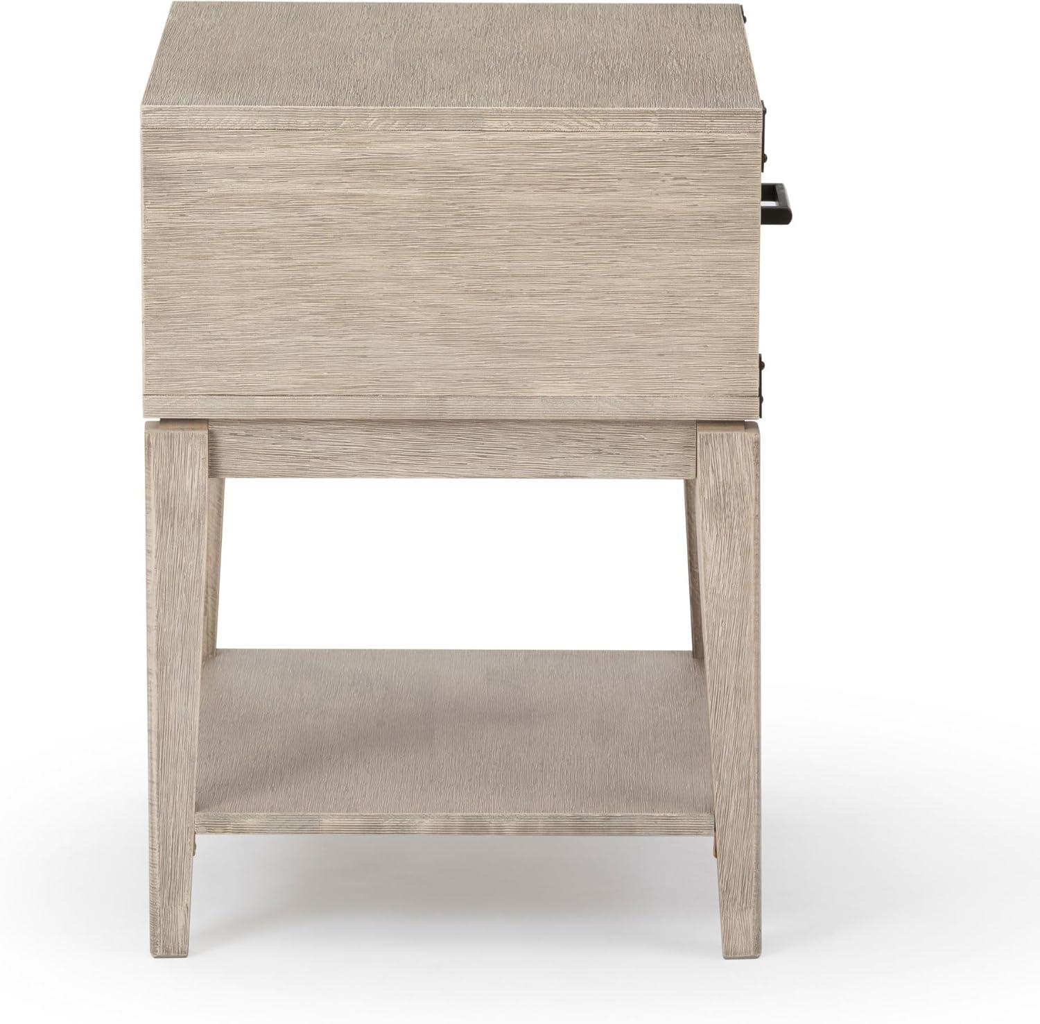 image:imagePlankBeam Contempo Wood Nightstand with 1 Drawer Wooden Side Table for Bedroom Storage Bedside End Table Seashell WirebrushSeashell Wirebrush