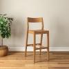 image:imagePlankBeam Modern Bar Height Chair 44 Inch Solid Wood Dining Chair for Home Bar Kitchen Contemporary Seating for Dining Room Pecan