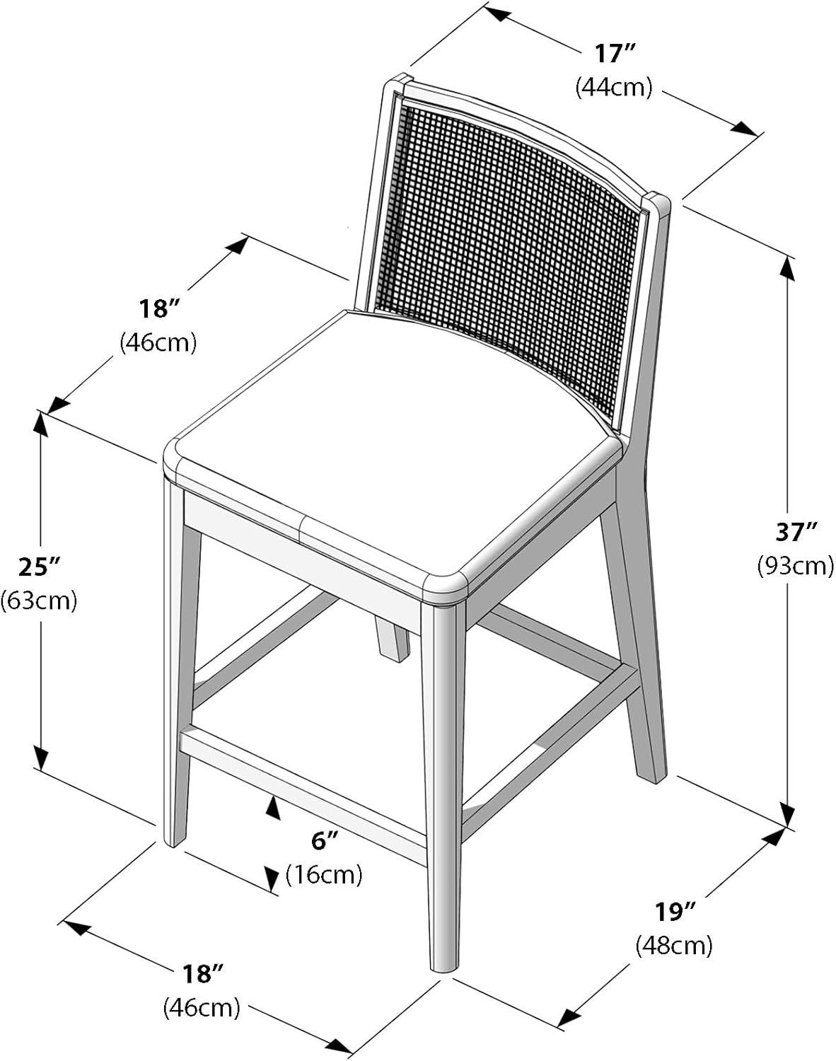 image:imagePlankBeam Elio Counter Height Bar Chair 2Pack Rattan Back Boucl Upholstered Seat Solid Rubberwood Frame LowVOC Finish Easy Assembly PecanTerracottaPecanTerracotta