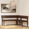 image:imagePlankBeam Risa 64 x 64 Corner Bench  Solid Pine and Hardwood SpaceSaving LShaped Design for Dining or Kitchen Nooks Walnut