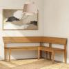 image:imagePlankBeam Risa 64 x 64 Corner Bench  Solid Pine and Hardwood SpaceSaving LShaped Design for Dining or Kitchen Nooks Pecan