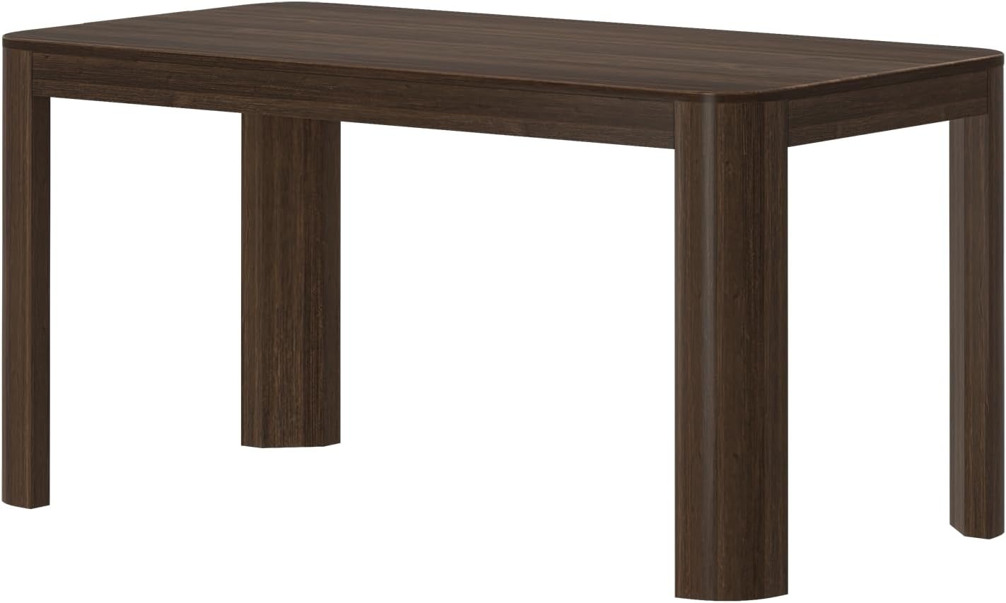 image:imagePlankBeam Contour Dining Table 60 Inch Solid Wood Kitchen Table Modern Round Table for 4 Wooden Rectangular Kitchen amp Dining Table for Home WalnutWalnut