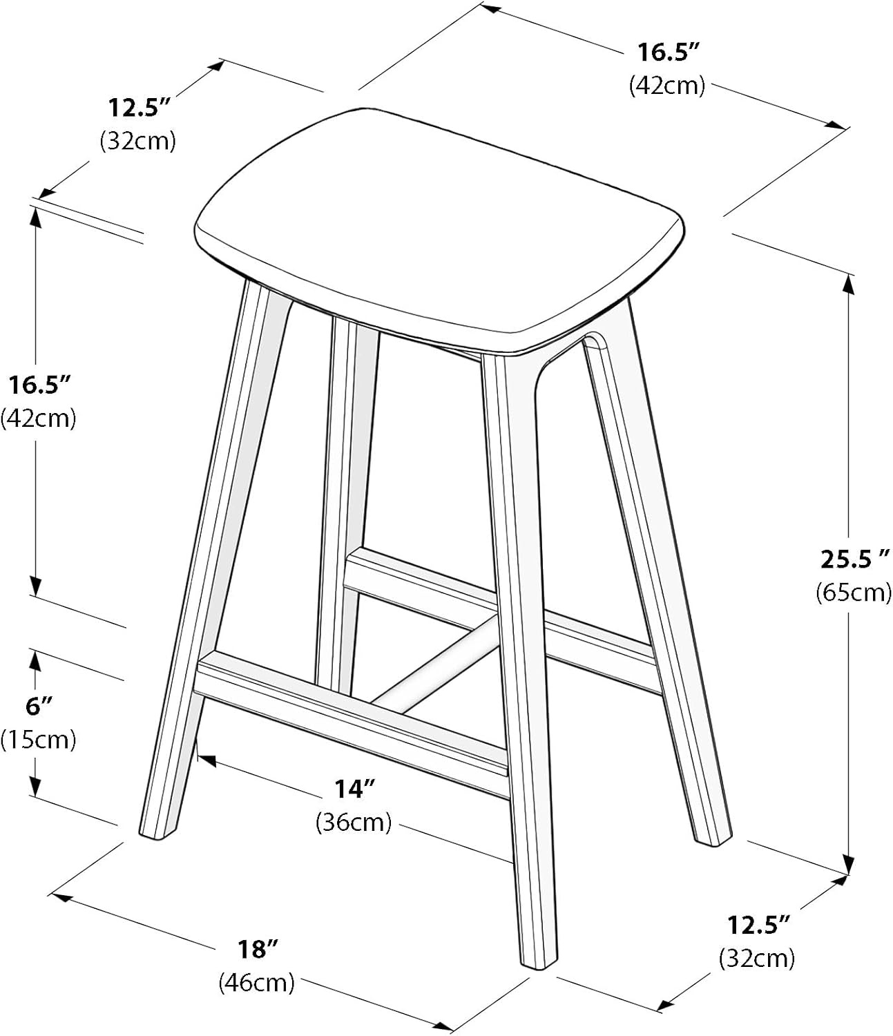 image:imagePlankBeam Beryl Counter Height Stool MidCentury Modern Rubberwood Bar Stool with Faux Leather Seat Metal Footrest Easy Assembly BlondeSesameBlondeSesame