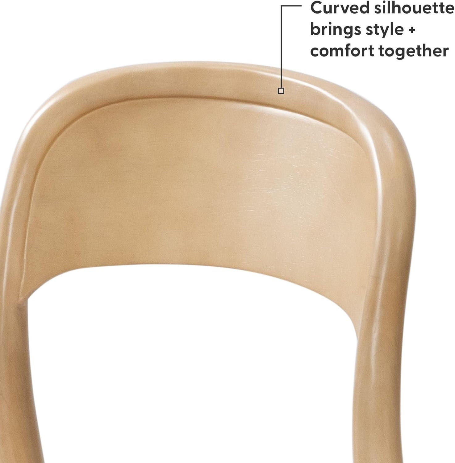 image:imagePlankBeam Loar Dining Chair 4Pack MidCentury Rubberwood and Engineered Wood with Curved Backrest Easy Assembly BlondeBlonde
