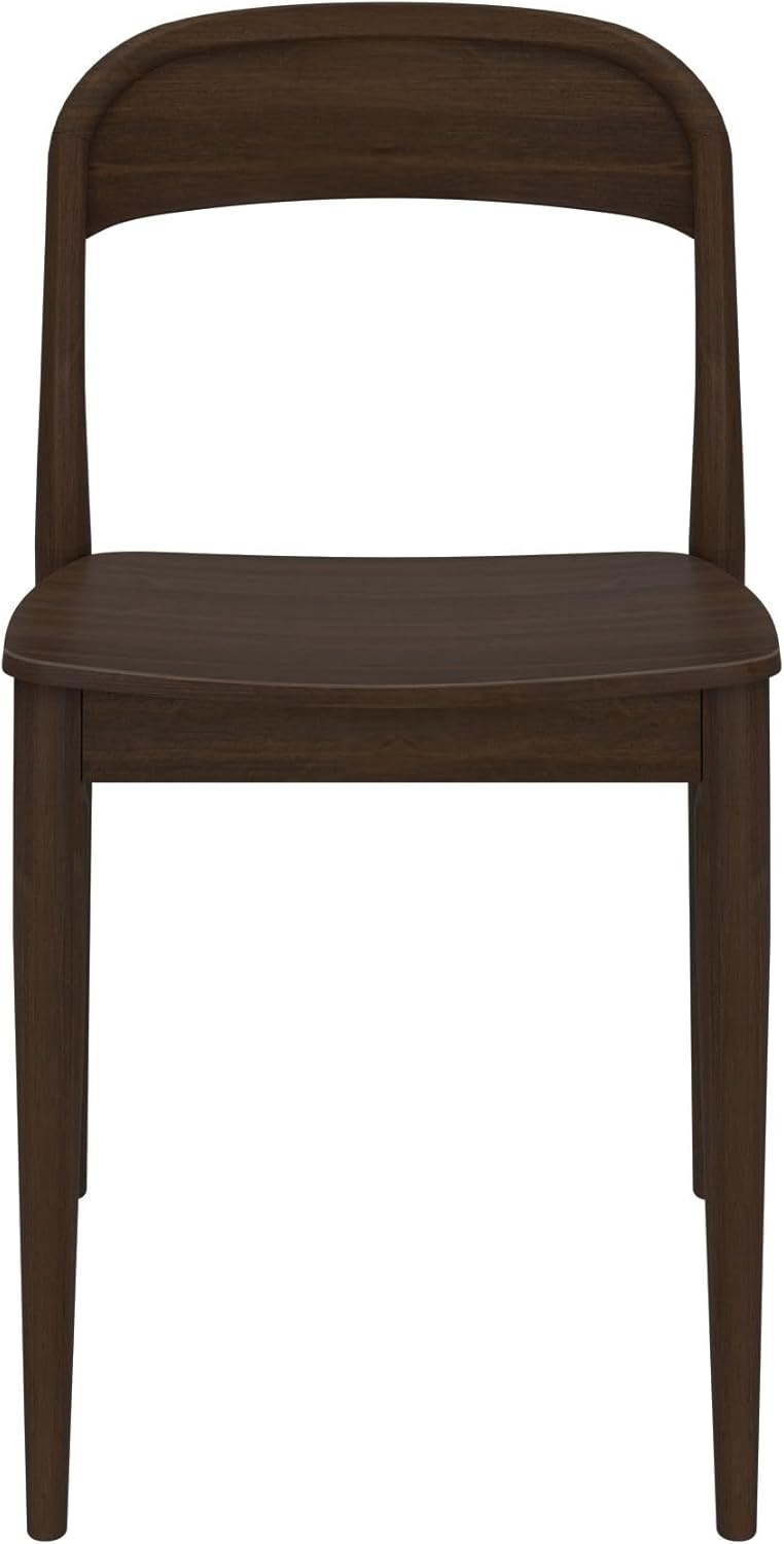 image:imagePlankBeam Loar Dining Chair 4Pack MidCentury Rubberwood and Engineered Wood with Curved Backrest Easy Assembly BlondeWalnut