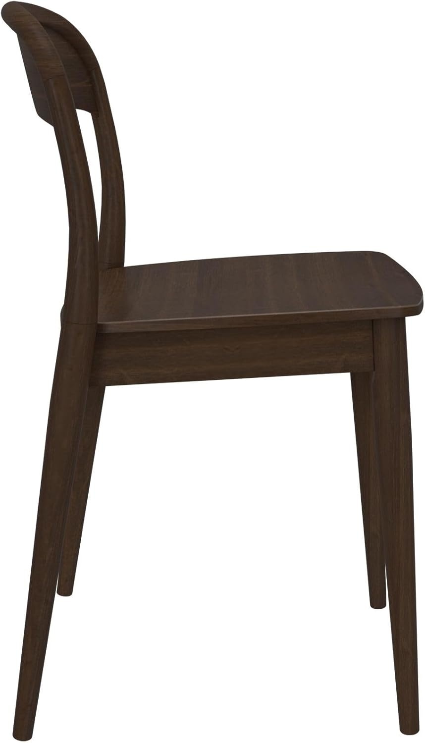 image:imagePlankBeam Loar Dining Chair 4Pack MidCentury Rubberwood and Engineered Wood with Curved Backrest Easy Assembly BlondeWalnut