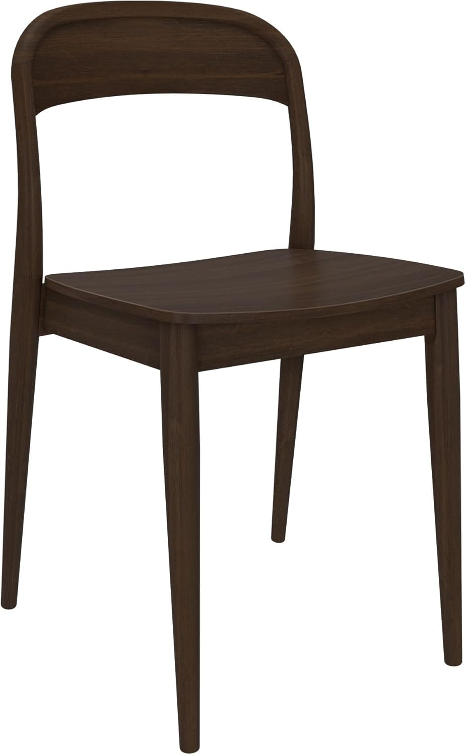 image:imagePlankBeam Loar Dining Chair 4Pack MidCentury Rubberwood and Engineered Wood with Curved Backrest Easy Assembly BlondeWalnut